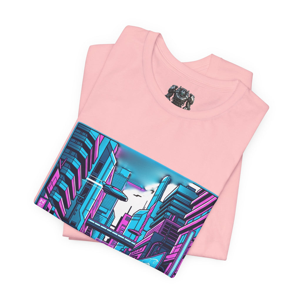 Cyber City Neon Tee — Retro Futuristic Streetwear Graphic T-Shirt