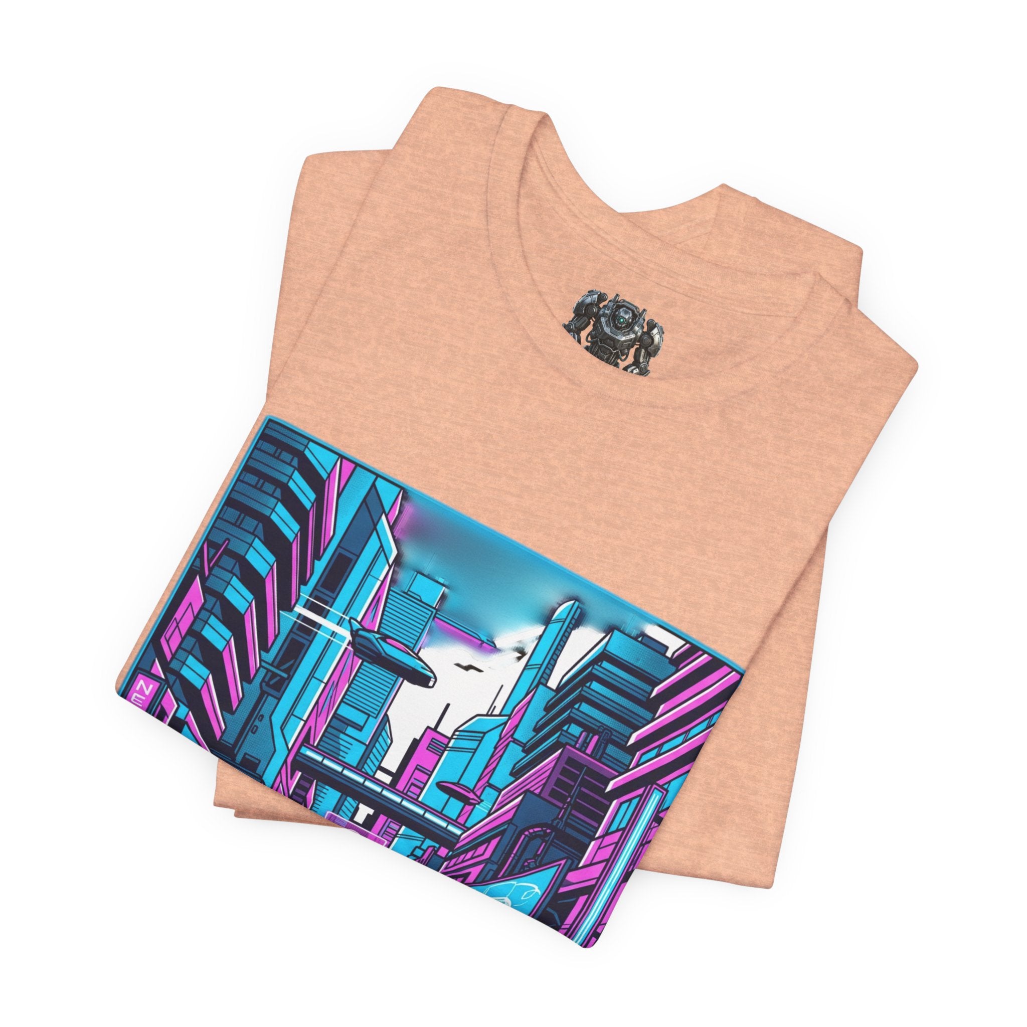 Cyber City Neon Tee — Retro Futuristic Streetwear Graphic T-Shirt