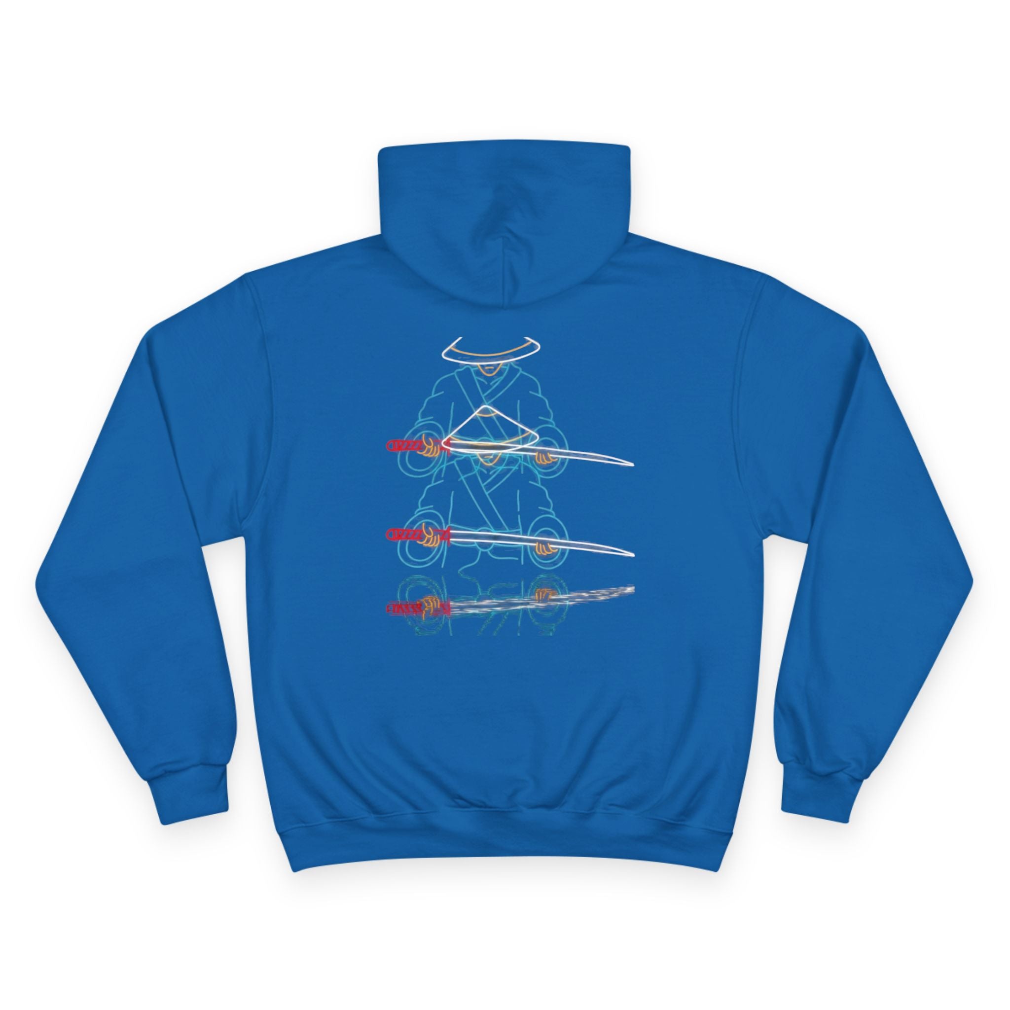 Skateboard Neon Lines Hoodie – Retro Skate Graphic Champion Sweatshirt