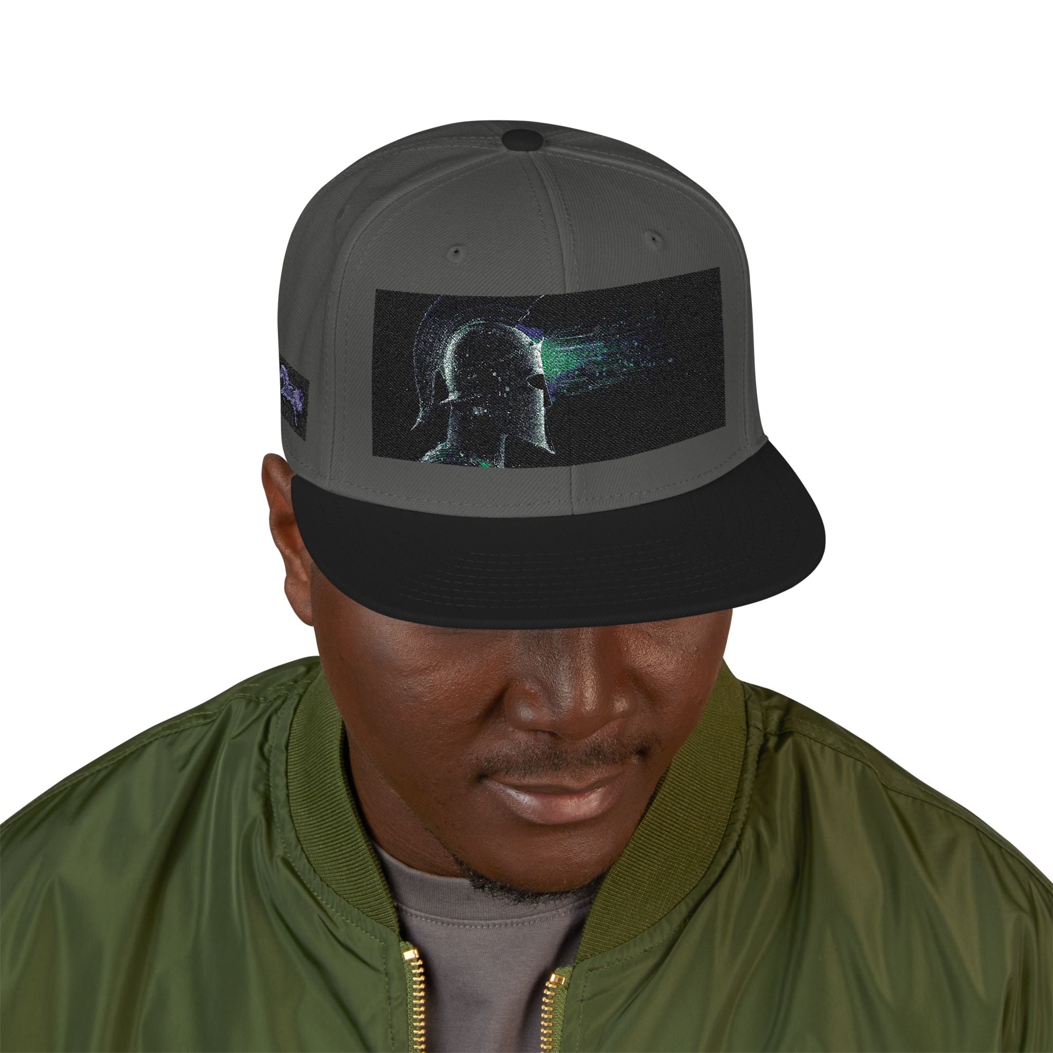 Galaxy Embroidered Snapback Hat — Space Nebula Neon Cyber Cap