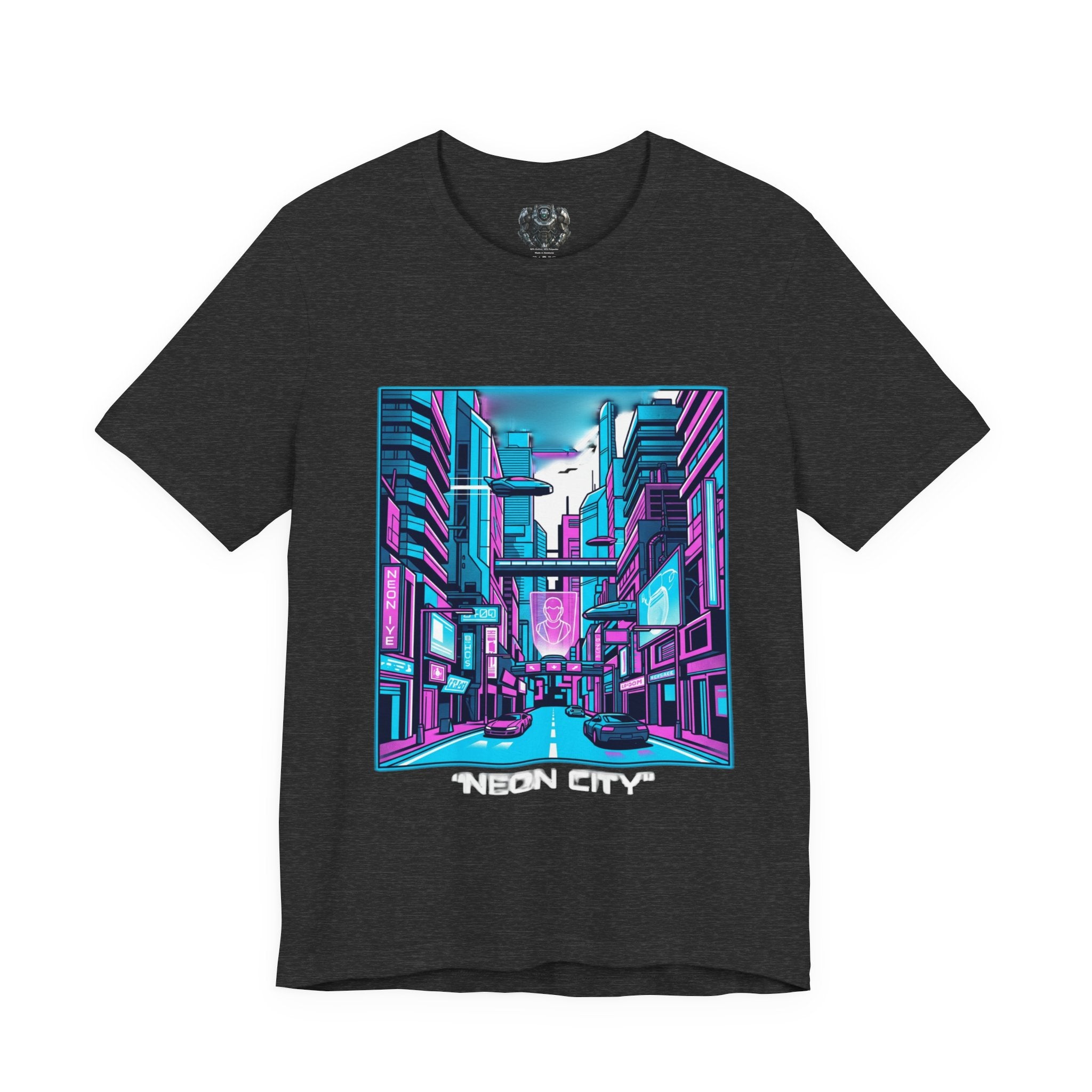 Cyber City Neon Tee — Retro Futuristic Streetwear Graphic T-Shirt