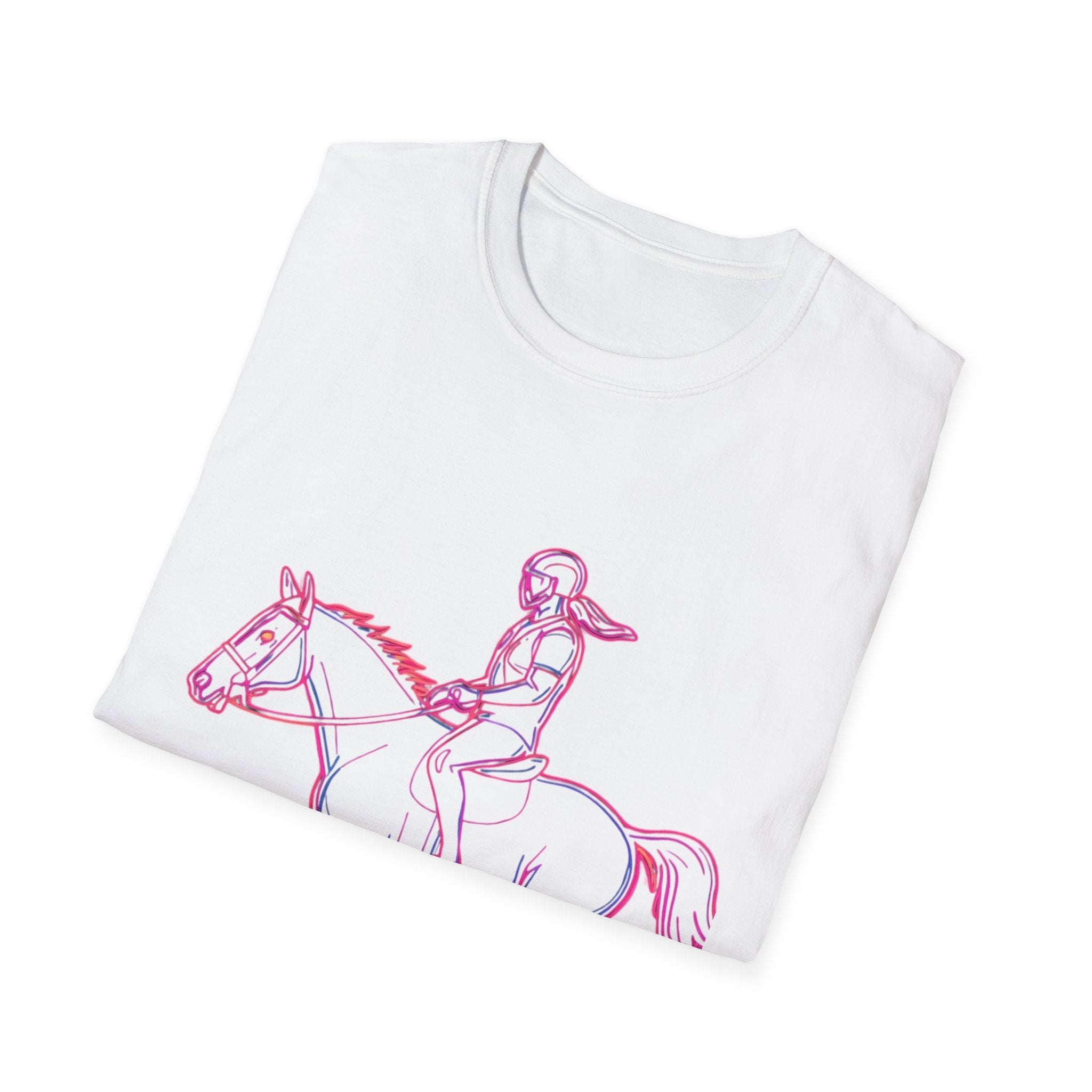 Neon Rider T-Shirt — Pink Horse Front & “99% Level Up” Retro Back