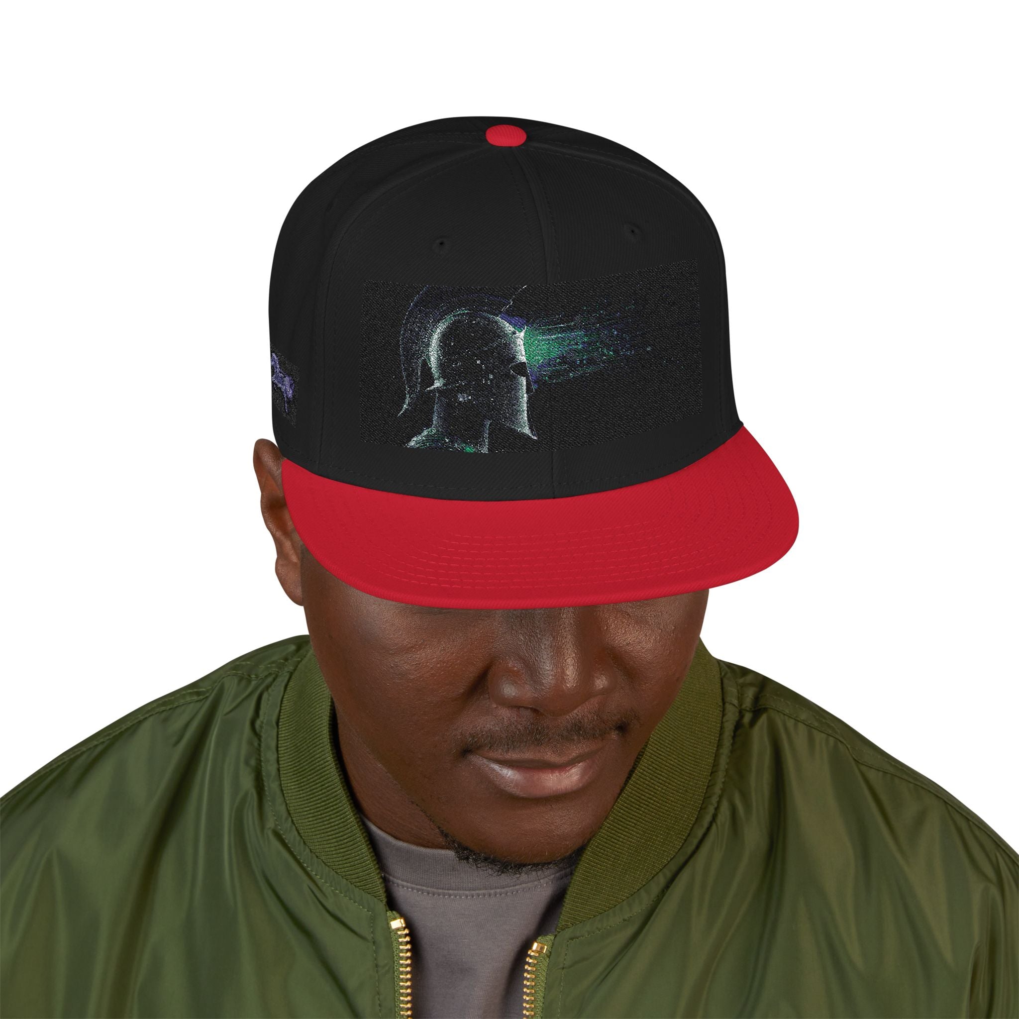 Galaxy Embroidered Snapback Hat — Space Nebula Neon Cyber Cap
