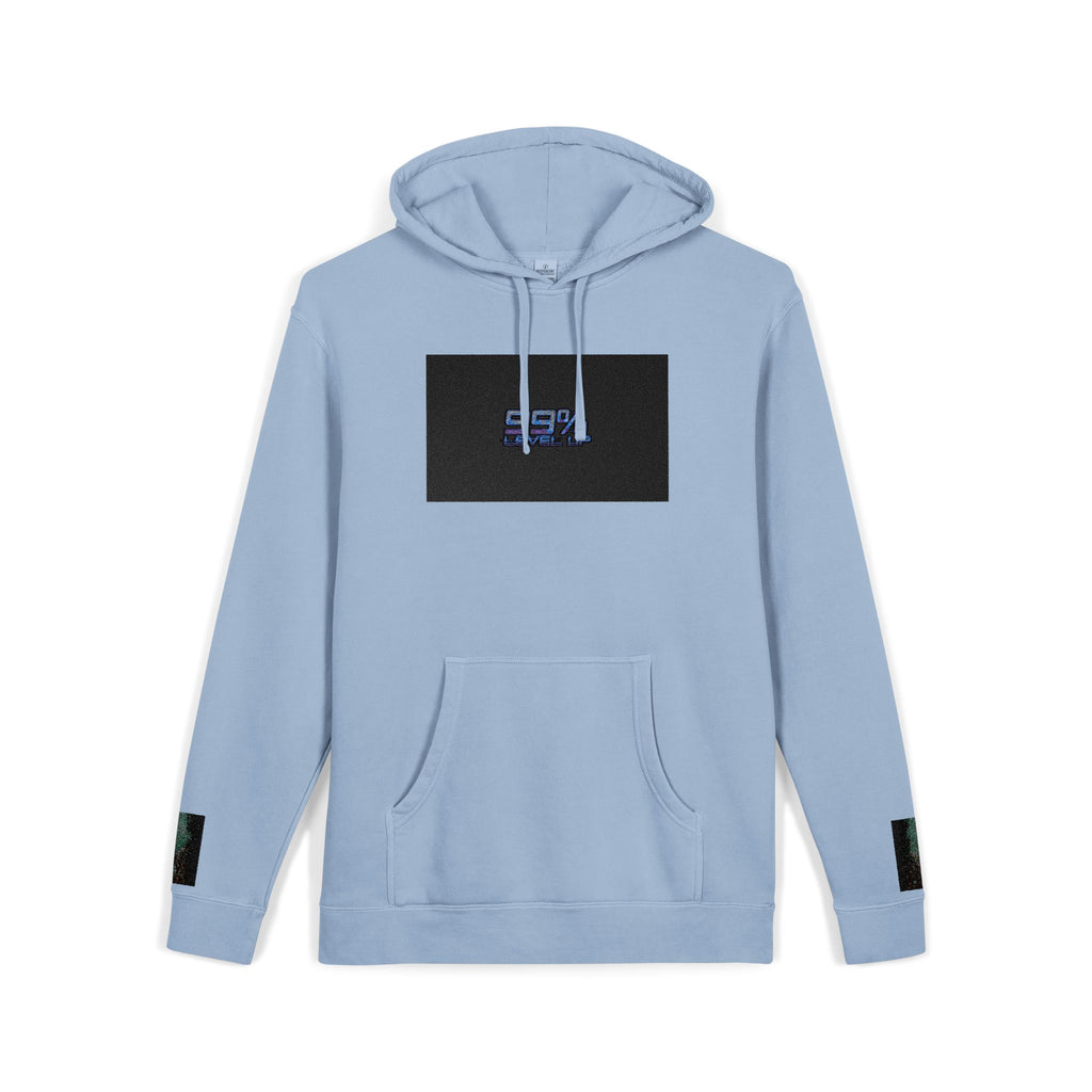 Pigment-Dyed Hoodie — Retro Blue Cassette Neon Cyberpunk Pullover