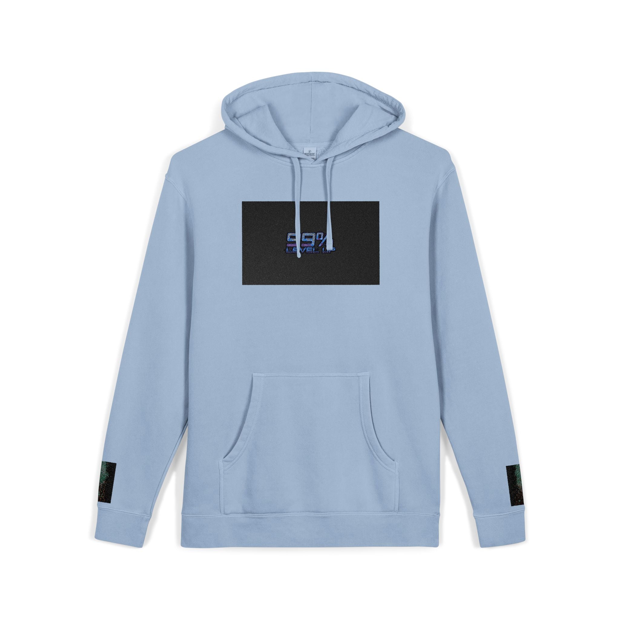 Pigment-Dyed Hoodie — Retro Blue Cassette Neon Cyberpunk Pullover