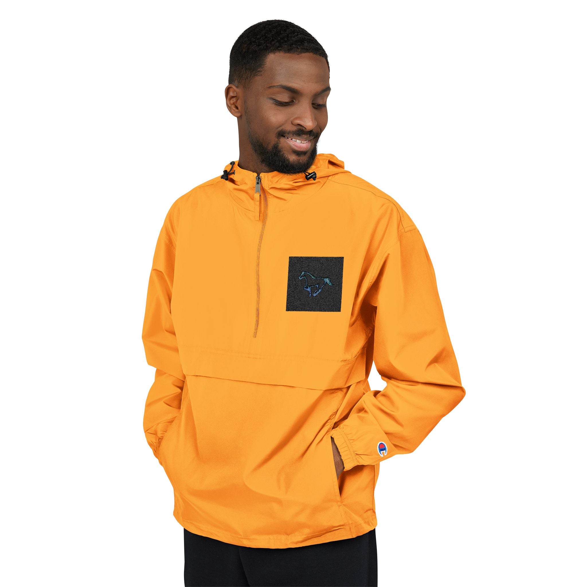 Champion Packable Anorak Jacket — Neon Cyberpunk Unisex Windbreaker