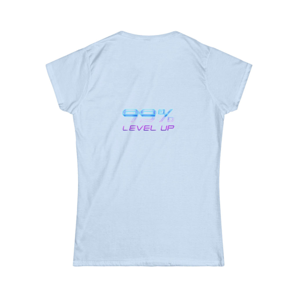 Ski Cat Graphic Tee — 'Level Up' Retro Gaming Skiing Women's T‑Shirt