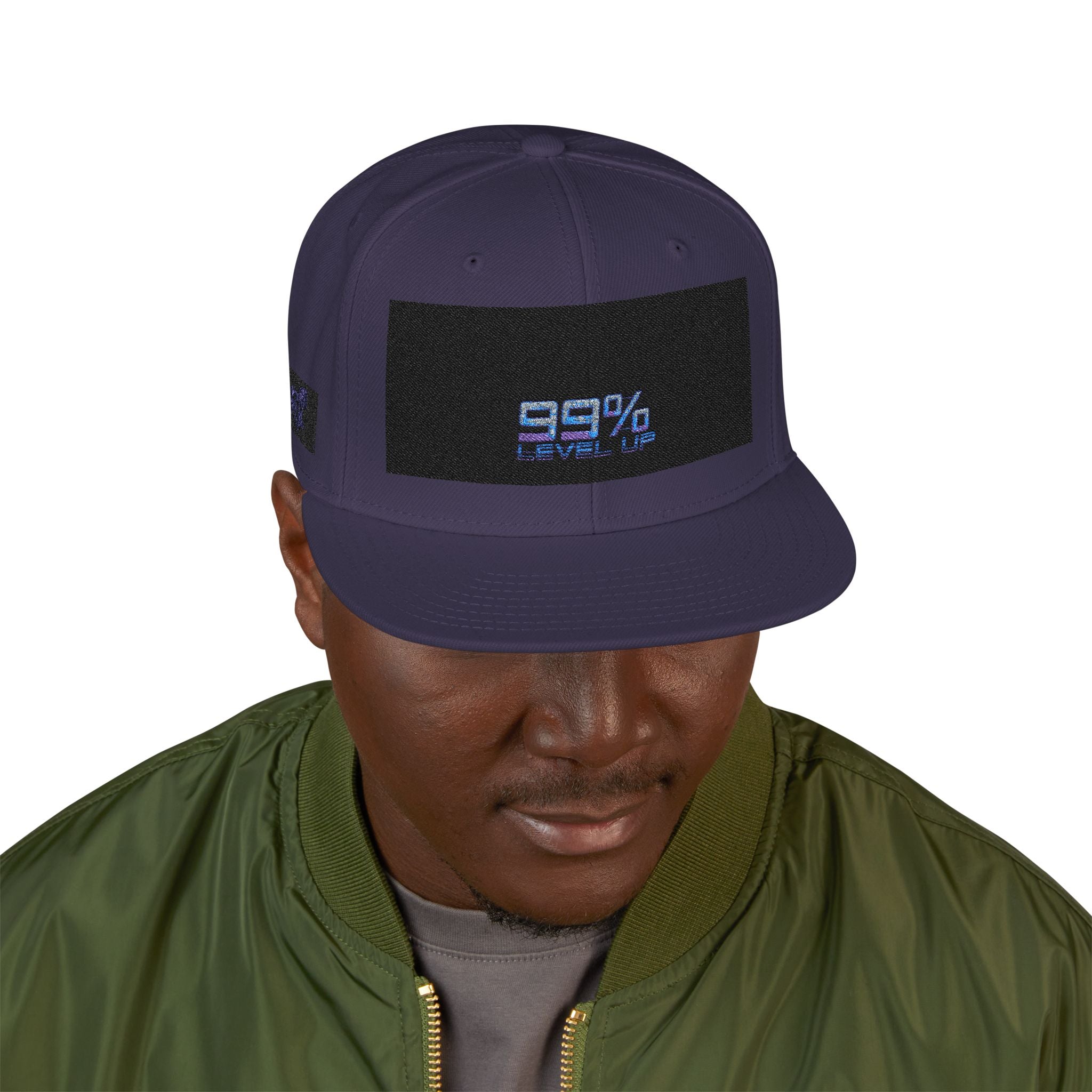 Neon Grid Snapback — Cyberpunk Embroidered Street Cap