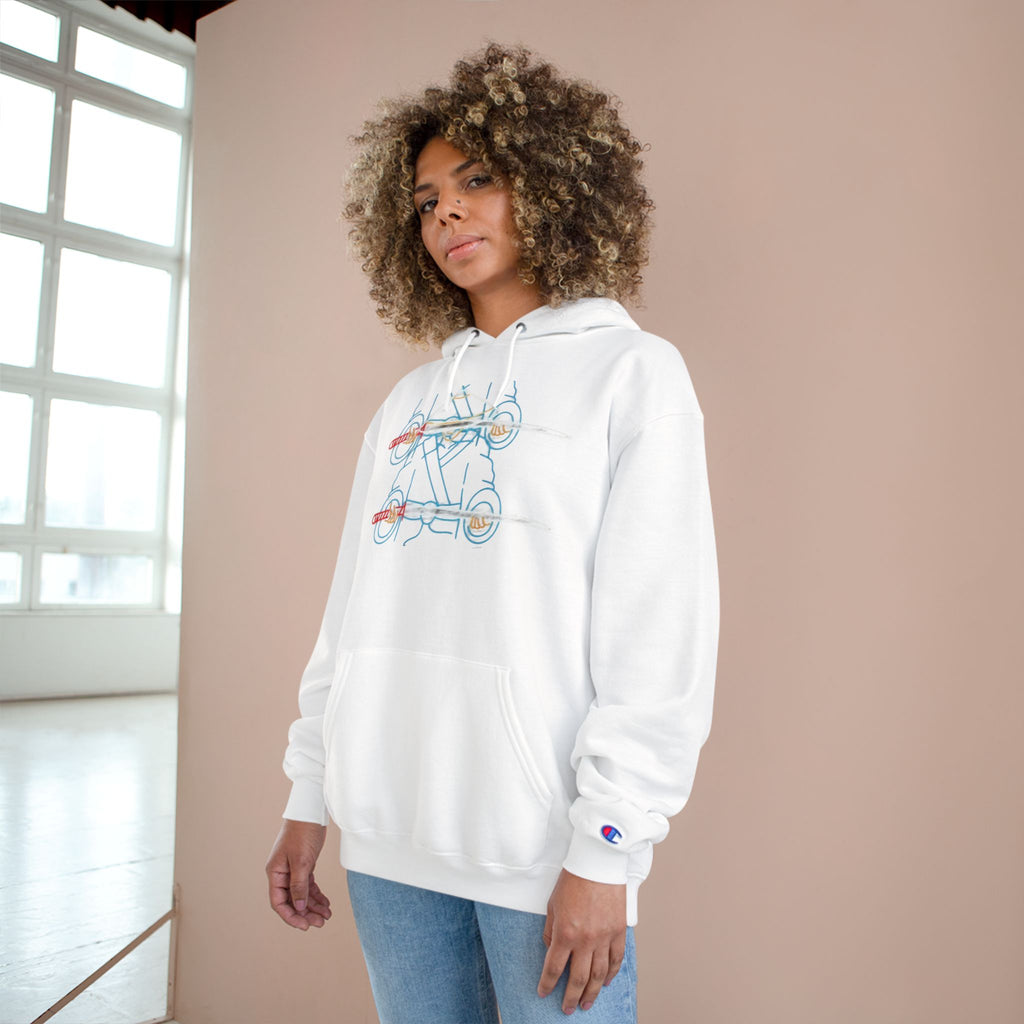 Skateboard Neon Lines Hoodie – Retro Skate Graphic Champion Sweatshirt