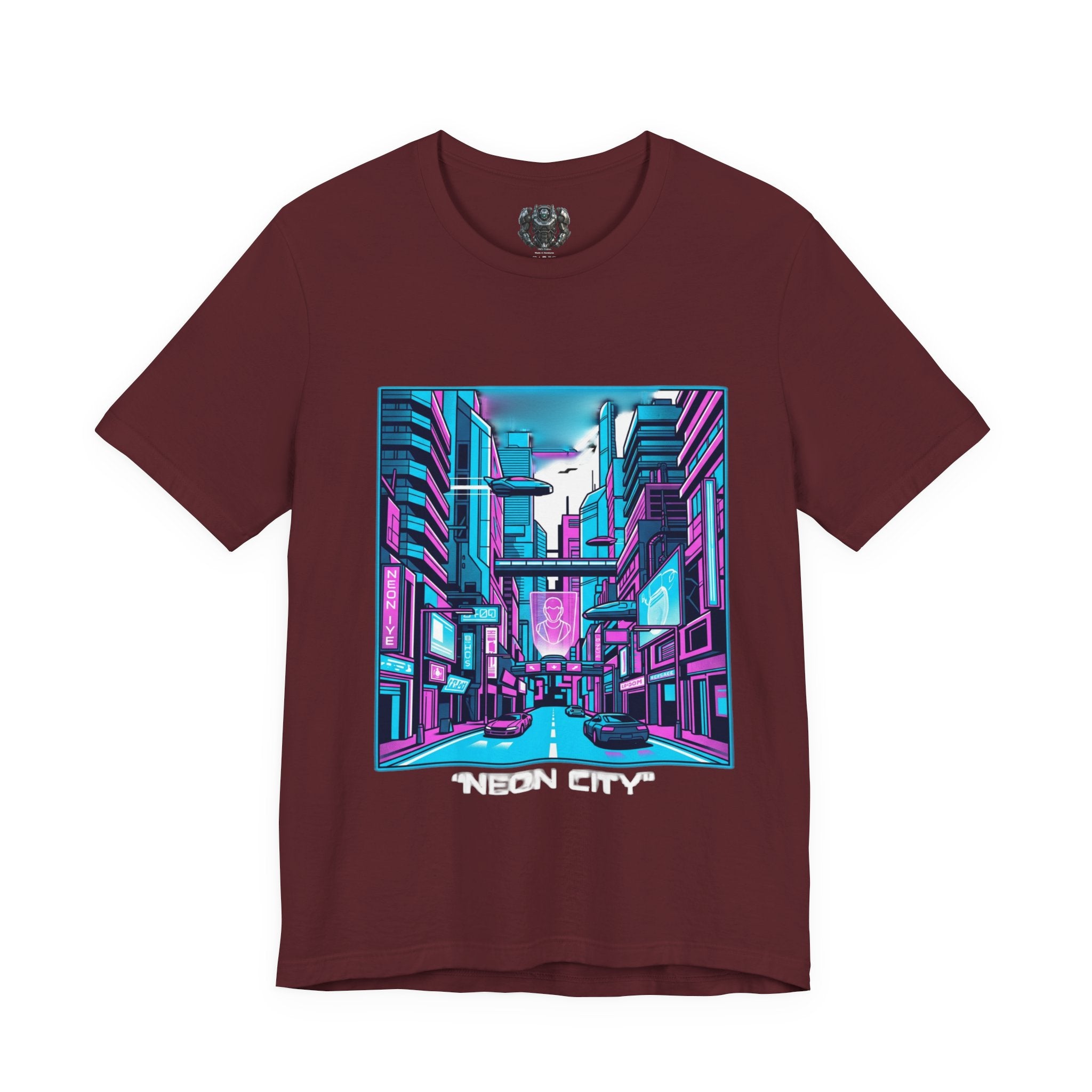 Cyber City Neon Tee — Retro Futuristic Streetwear Graphic T-Shirt