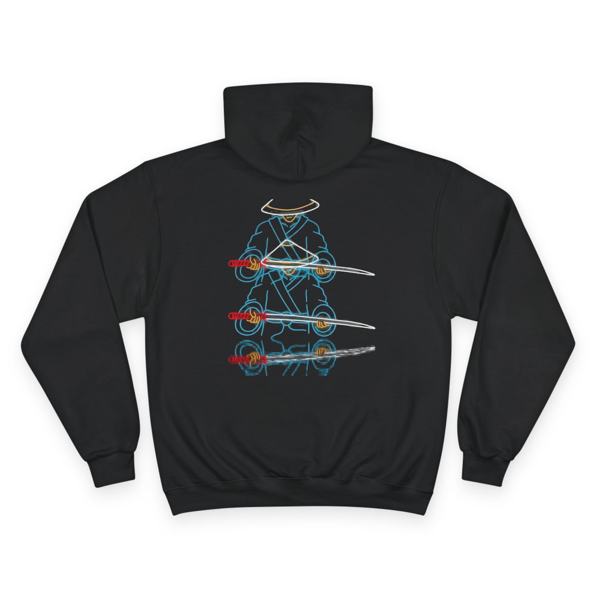 Skateboard Neon Lines Hoodie – Retro Skate Graphic Champion Sweatshirt