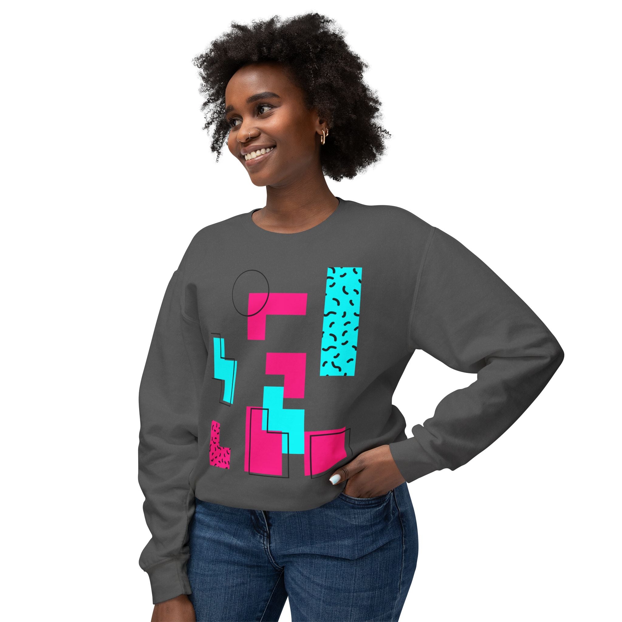 Retro Memphis Geometric Crewneck Sweatshirt