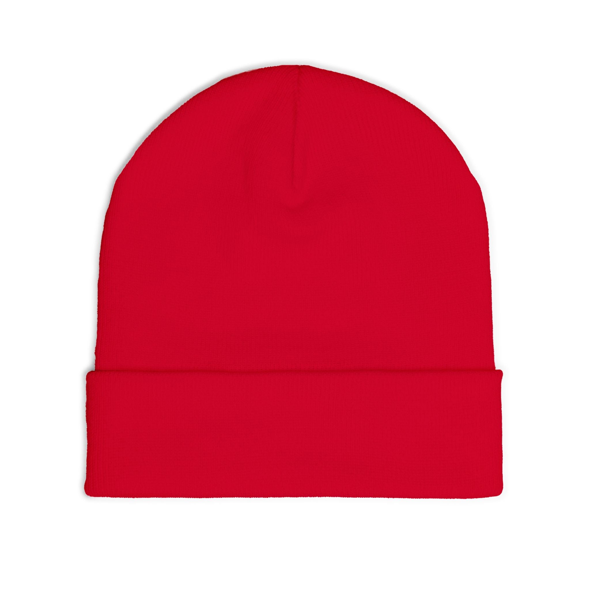 Embroidered Paint Splash Knit Beanie - Artistic Blue & Orange Cuff Hat