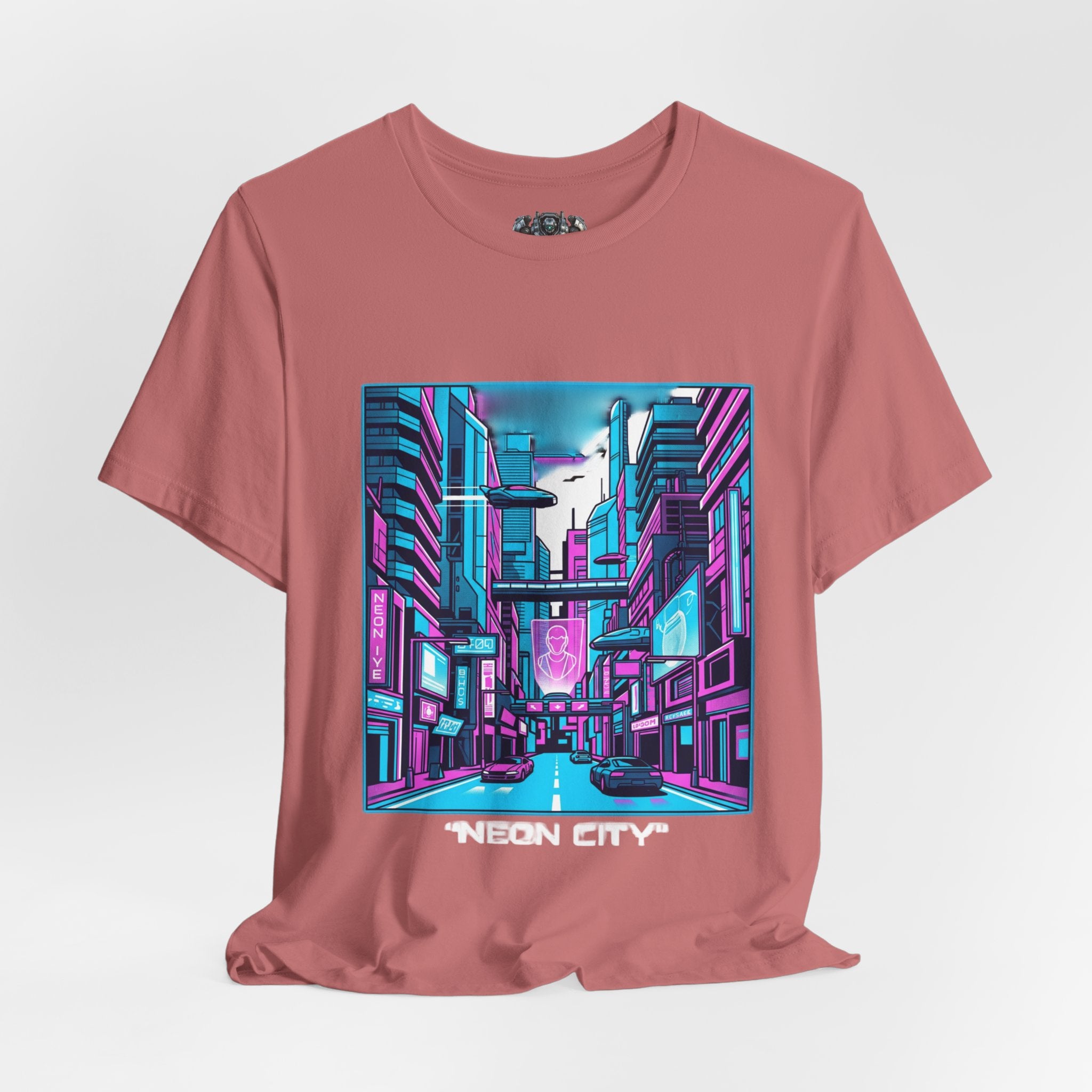 Cyber City Neon Tee — Retro Futuristic Streetwear Graphic T-Shirt