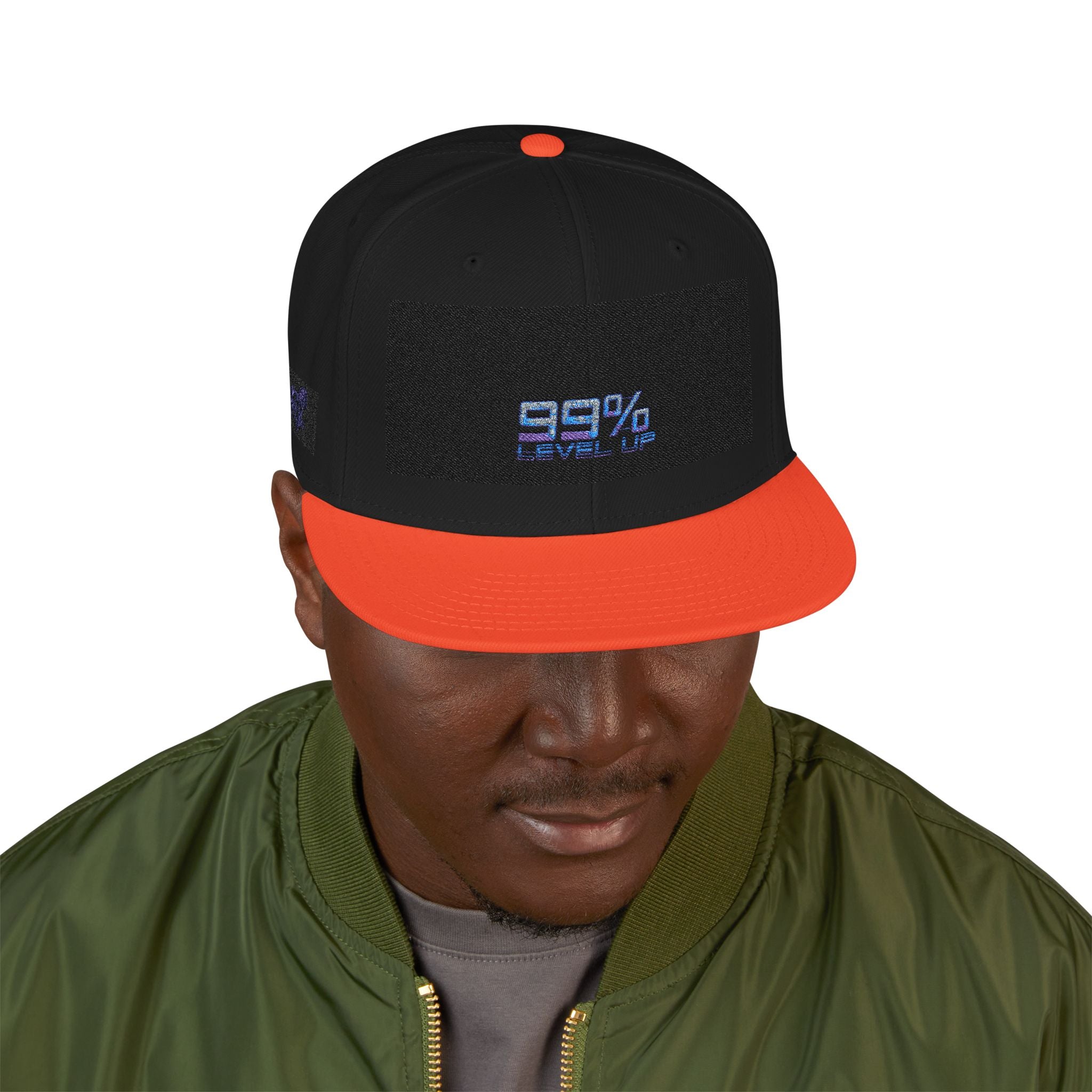 Neon Grid Snapback — Cyberpunk Embroidered Street Cap