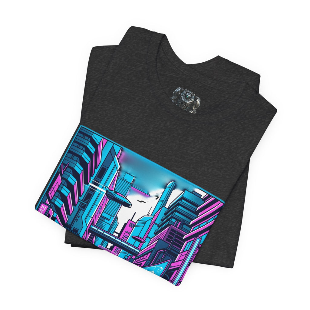 Cyber City Neon Tee — Retro Futuristic Streetwear Graphic T-Shirt