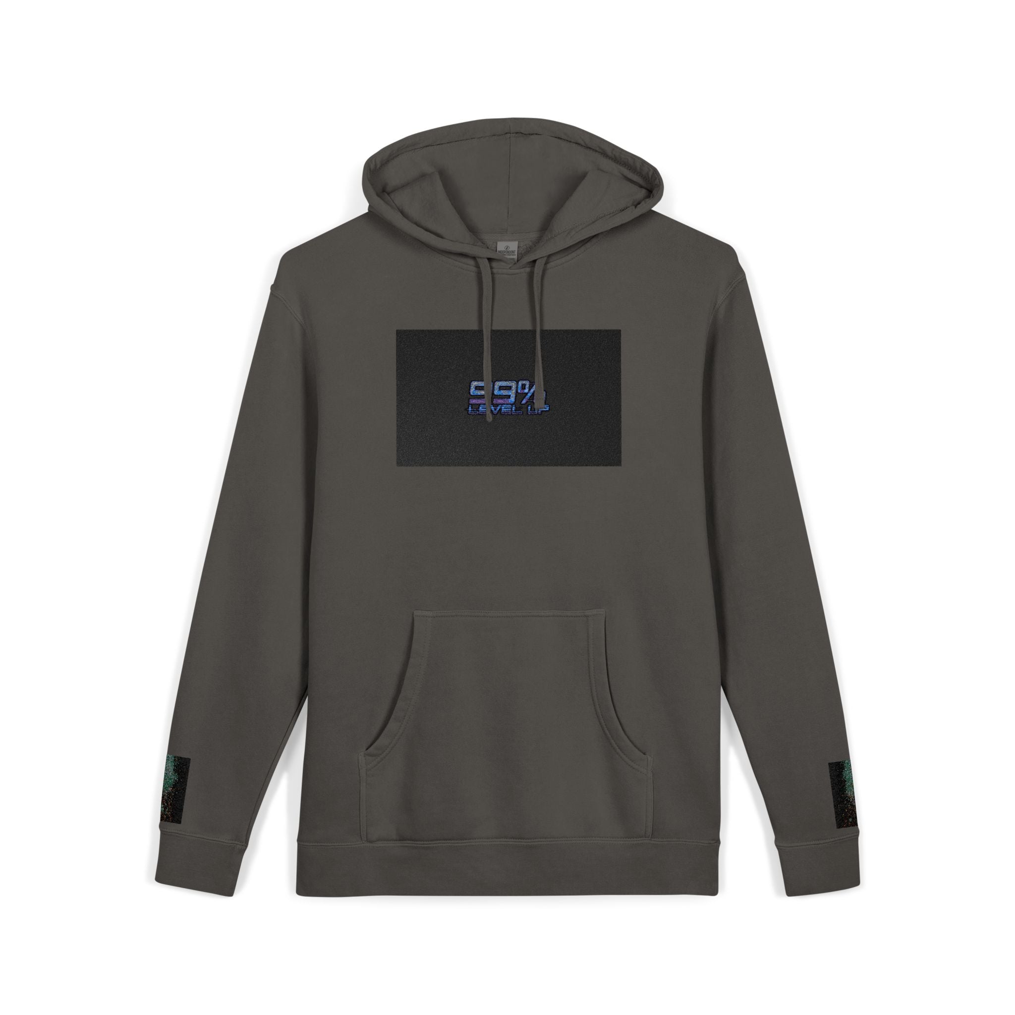 Pigment-Dyed Hoodie — Retro Blue Cassette Neon Cyberpunk Pullover