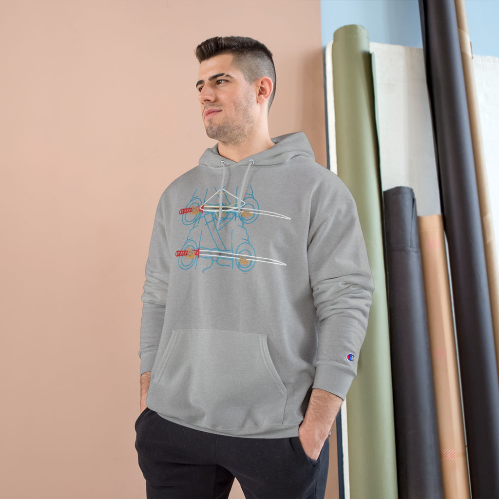 Skateboard Neon Lines Hoodie – Retro Skate Graphic Champion Sweatshirt