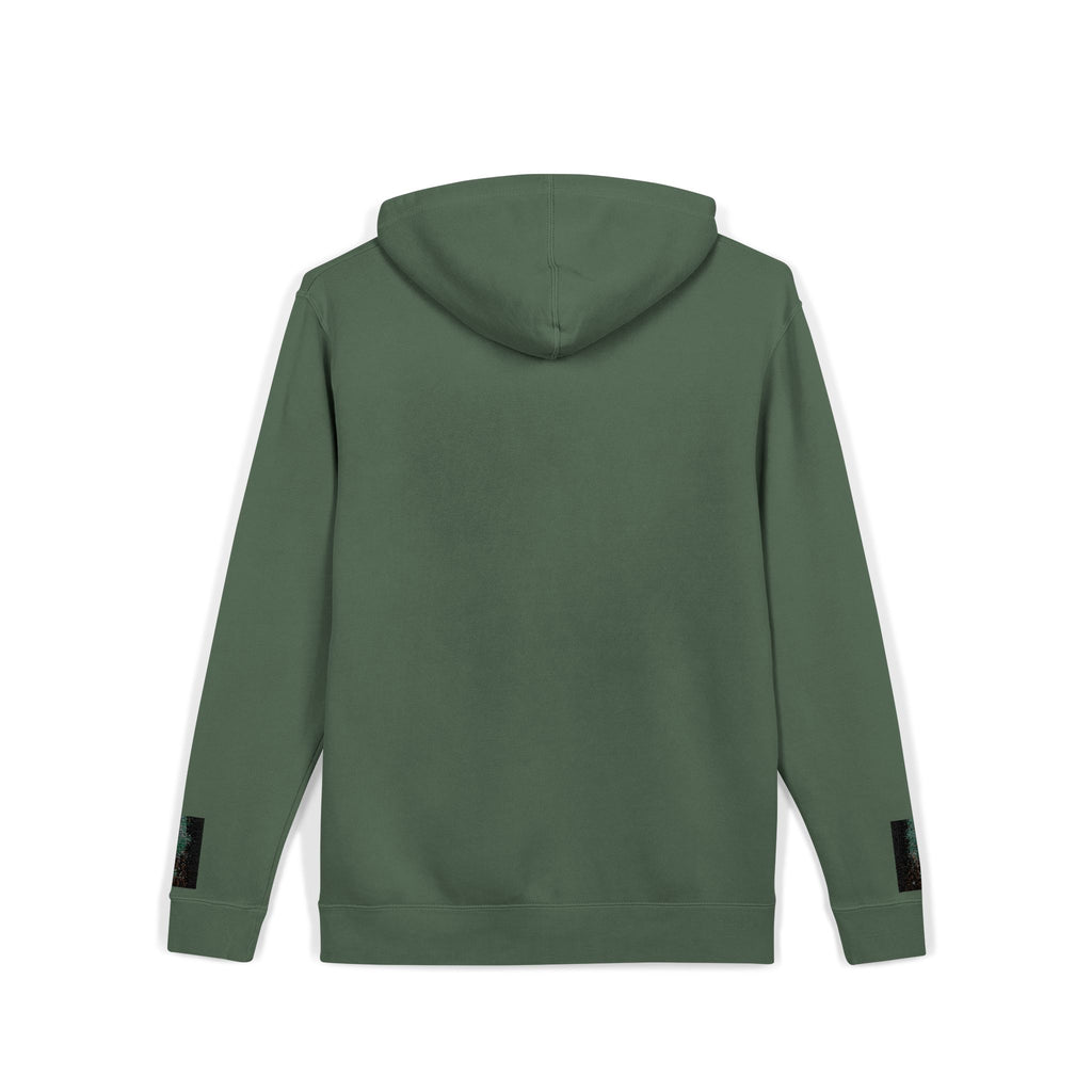 Pigment-Dyed Hoodie — Retro Blue Cassette Neon Cyberpunk Pullover
