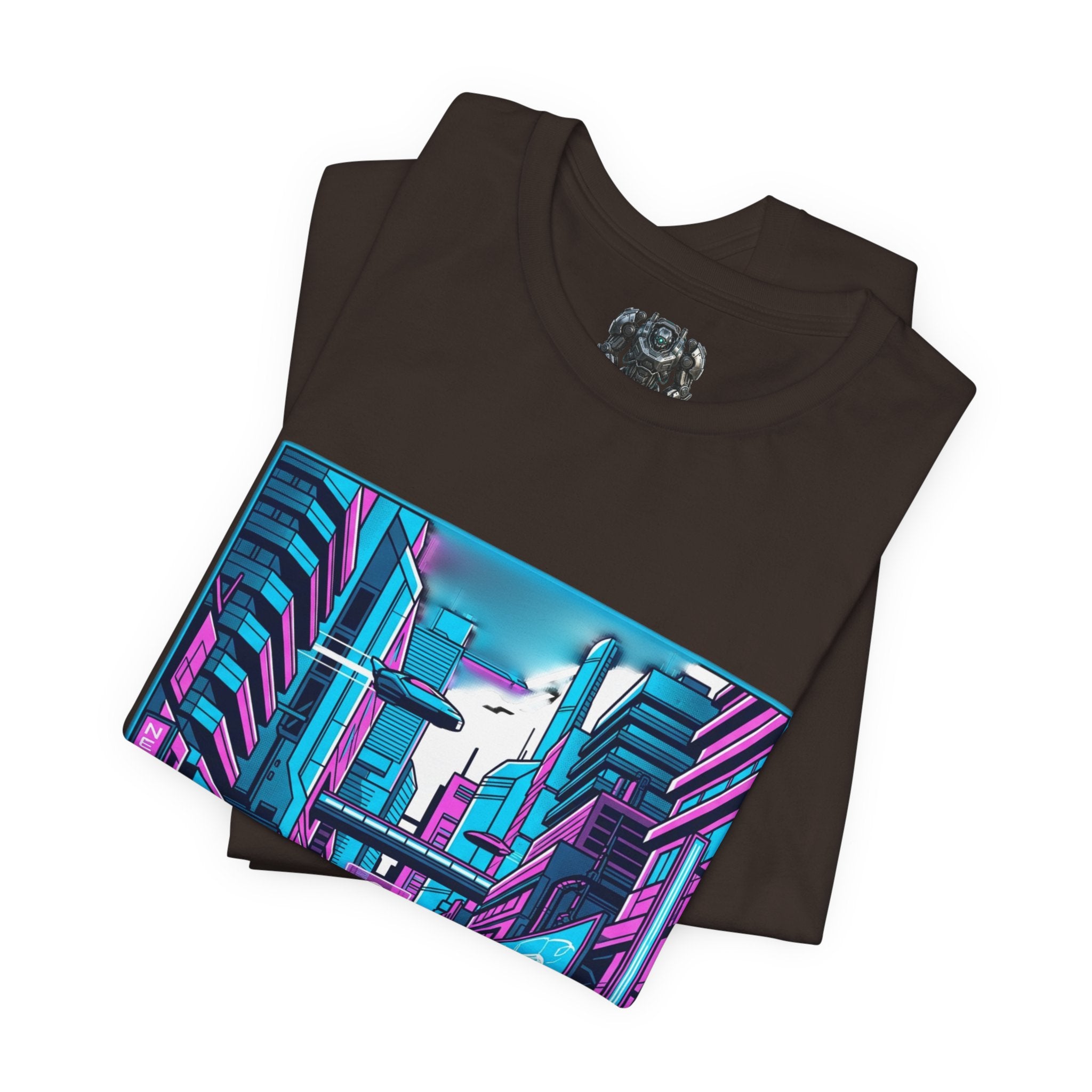 Cyber City Neon Tee — Retro Futuristic Streetwear Graphic T-Shirt