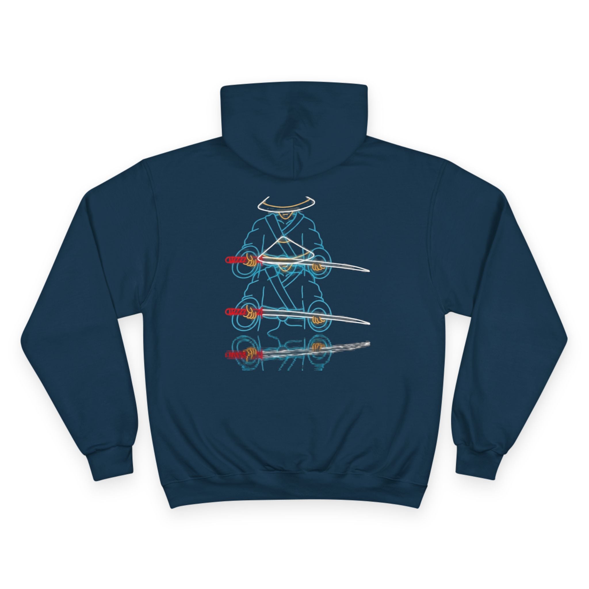 Skateboard Neon Lines Hoodie – Retro Skate Graphic Champion Sweatshirt