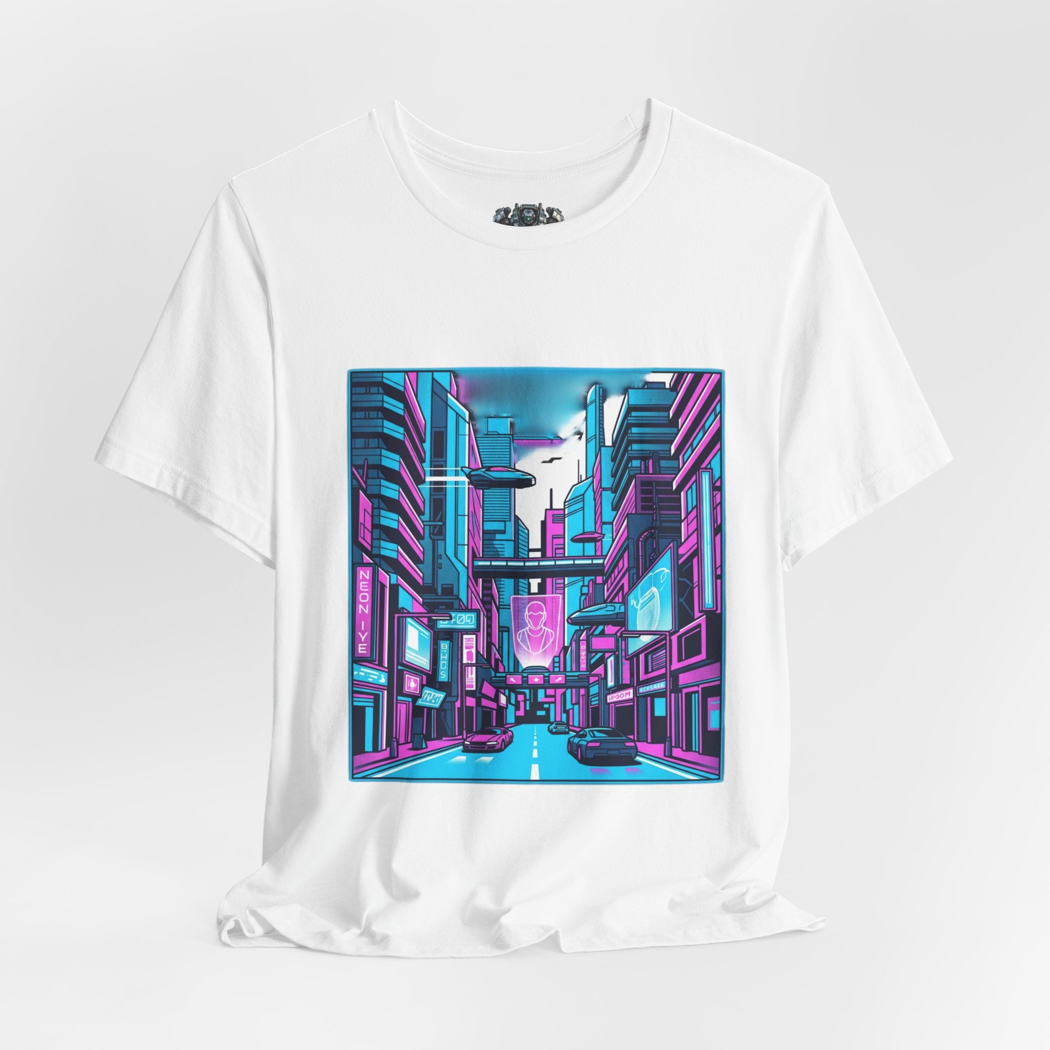 Cyber City Neon Tee — Retro Futuristic Streetwear Graphic T-Shirt