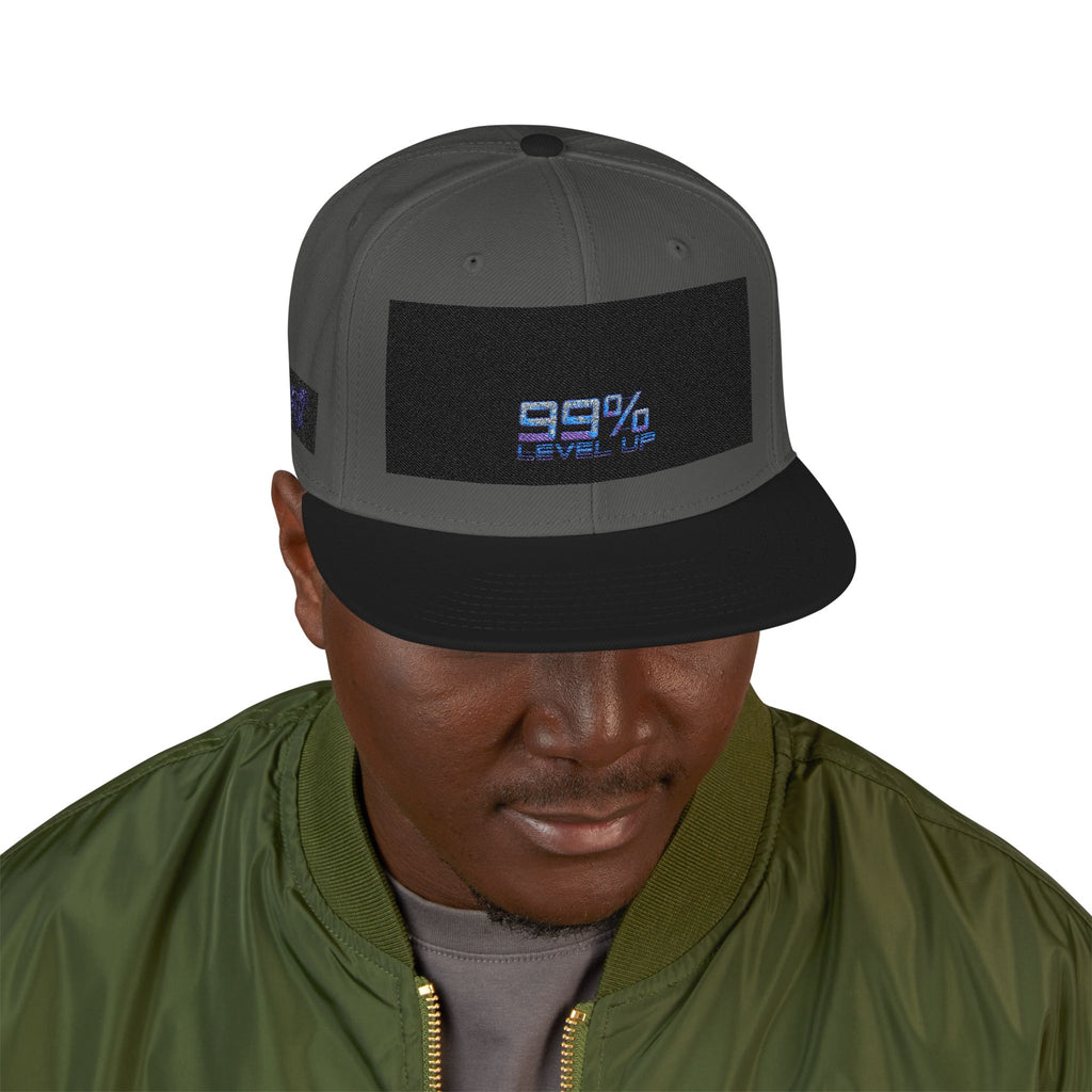 Neon Grid Snapback — Cyberpunk Embroidered Street Cap