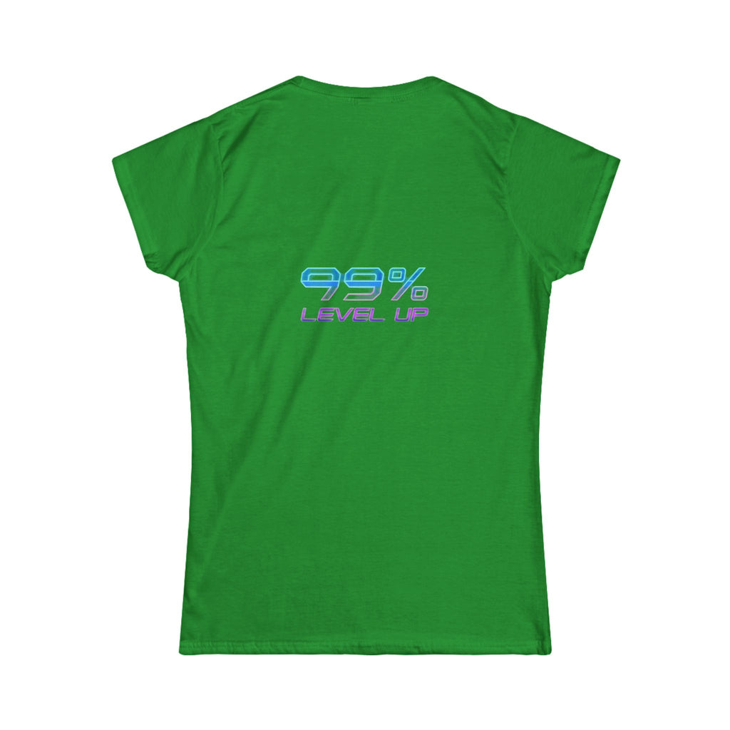 Ski Cat Graphic Tee — 'Level Up' Retro Gaming Skiing Women's T‑Shirt