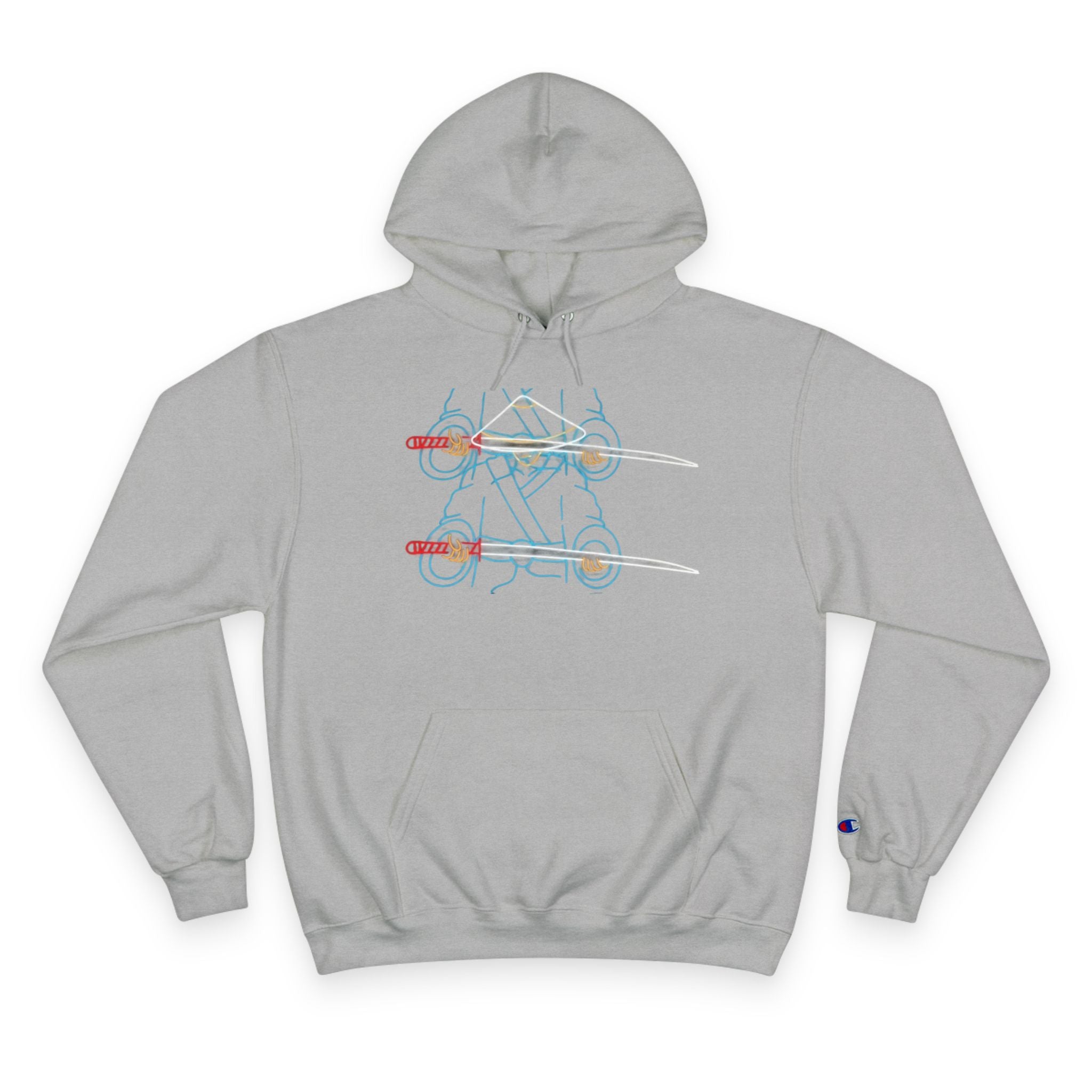 Skateboard Neon Lines Hoodie – Retro Skate Graphic Champion Sweatshirt