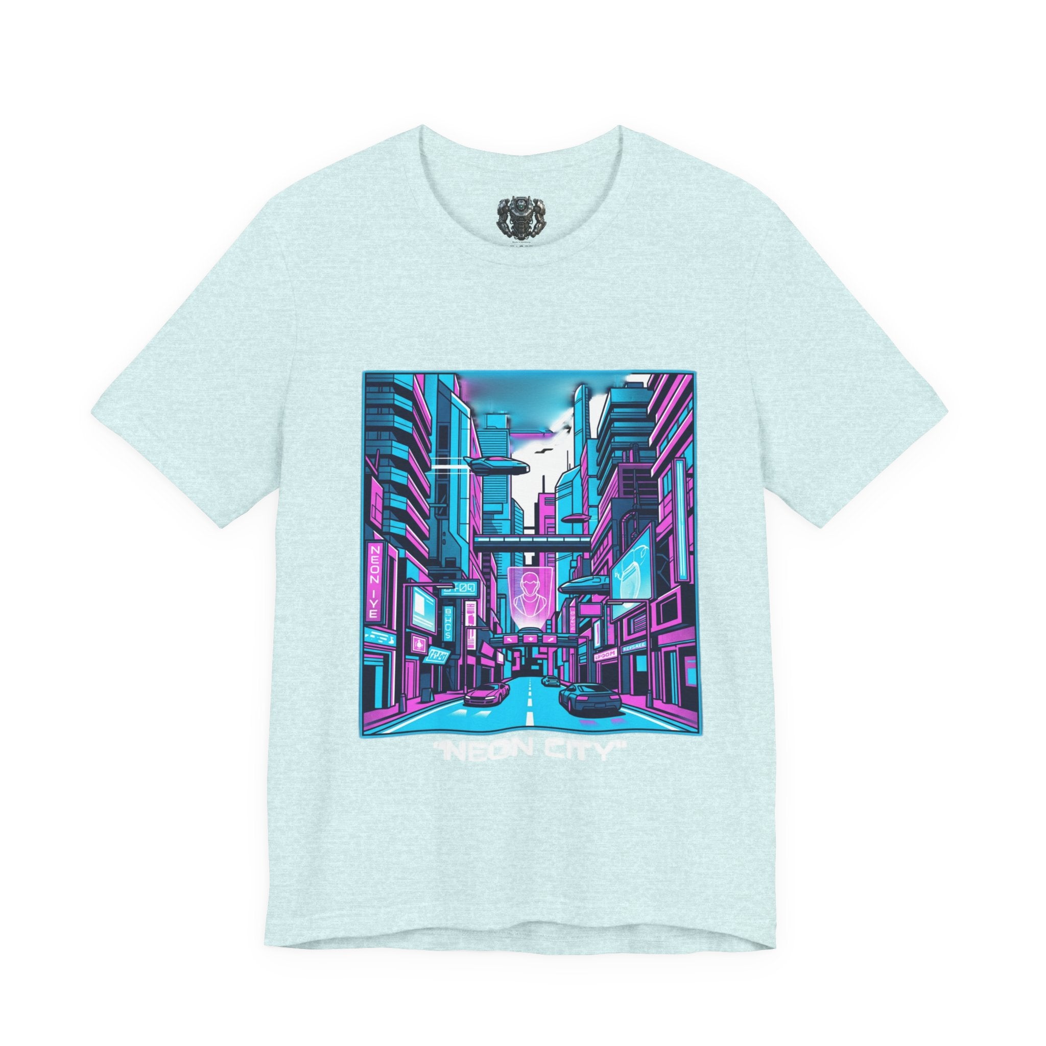 Cyber City Neon Tee — Retro Futuristic Streetwear Graphic T-Shirt