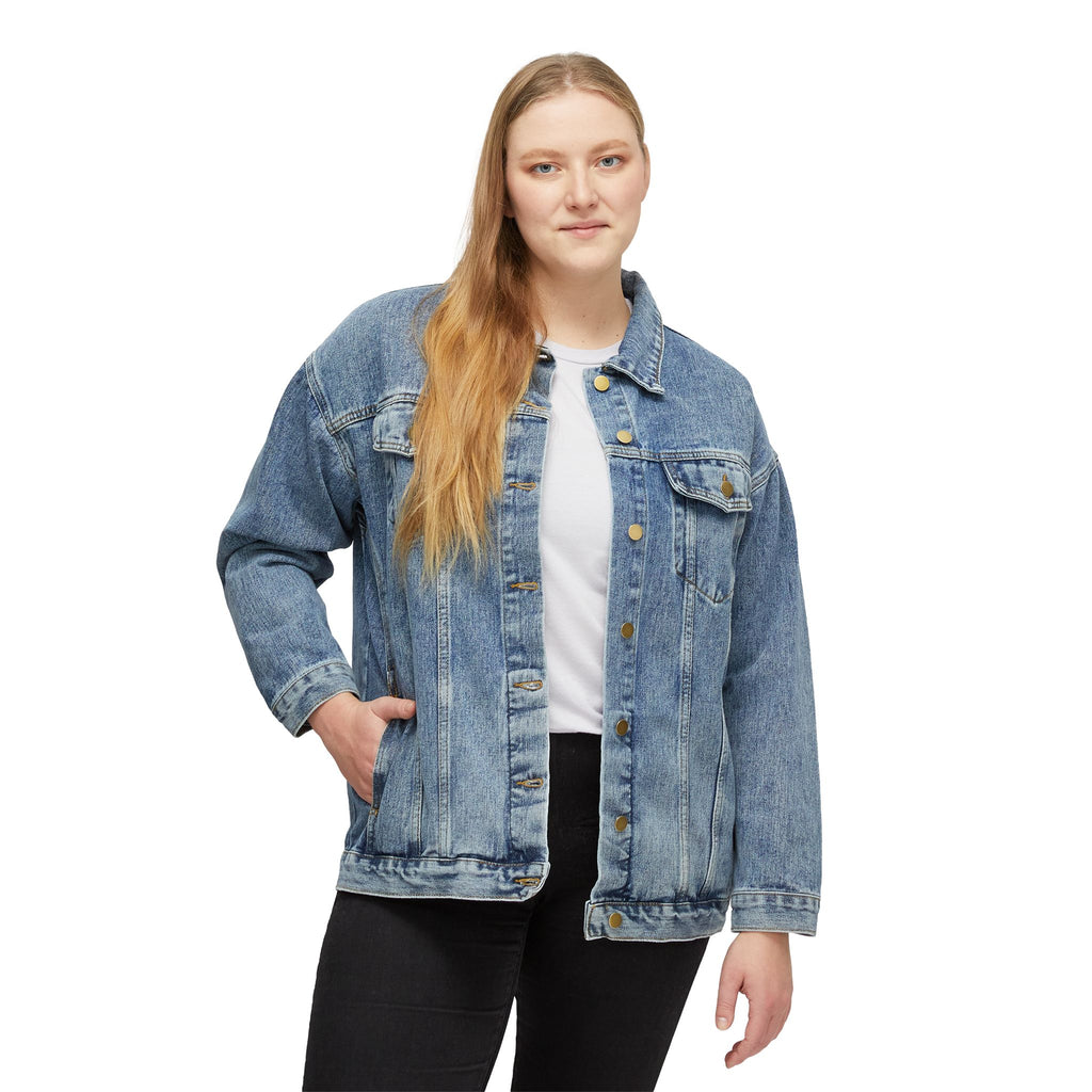 Denim Jacket — Gold Drip Back Graphic Women’s Denim Jacket