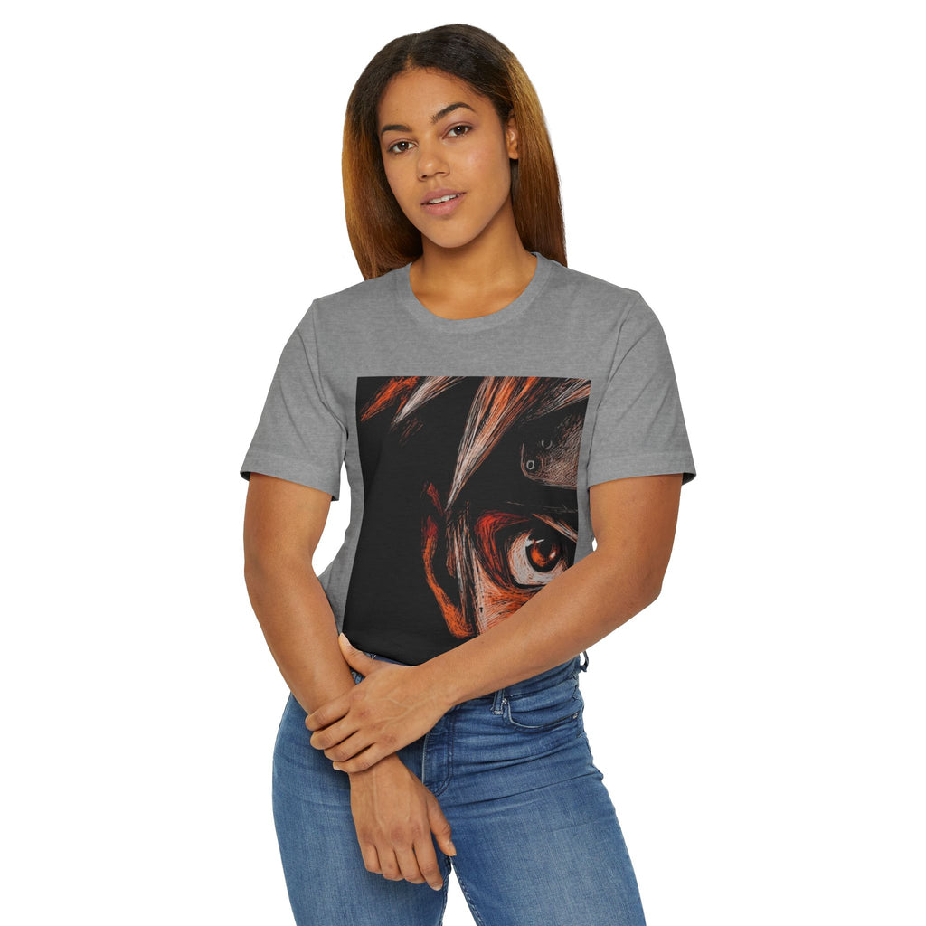 Anime Eye Portrait T-Shirt — Intense Ninja Gaze Graphic Tee