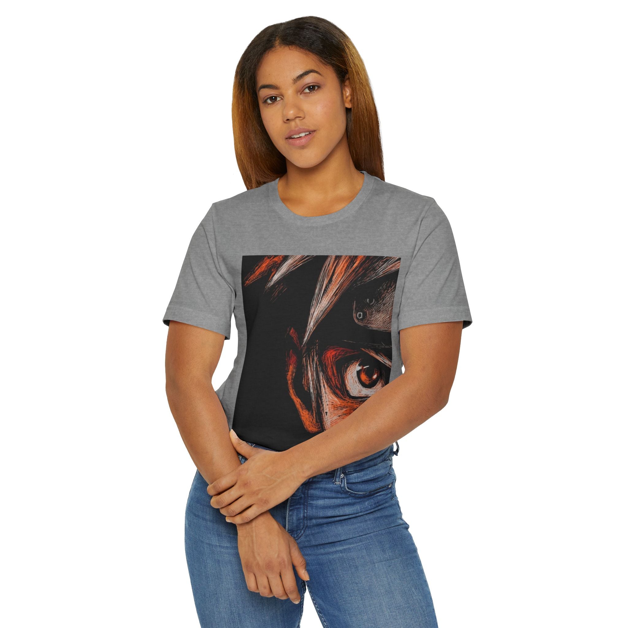 Anime Eye Portrait T-Shirt — Intense Ninja Gaze Graphic Tee