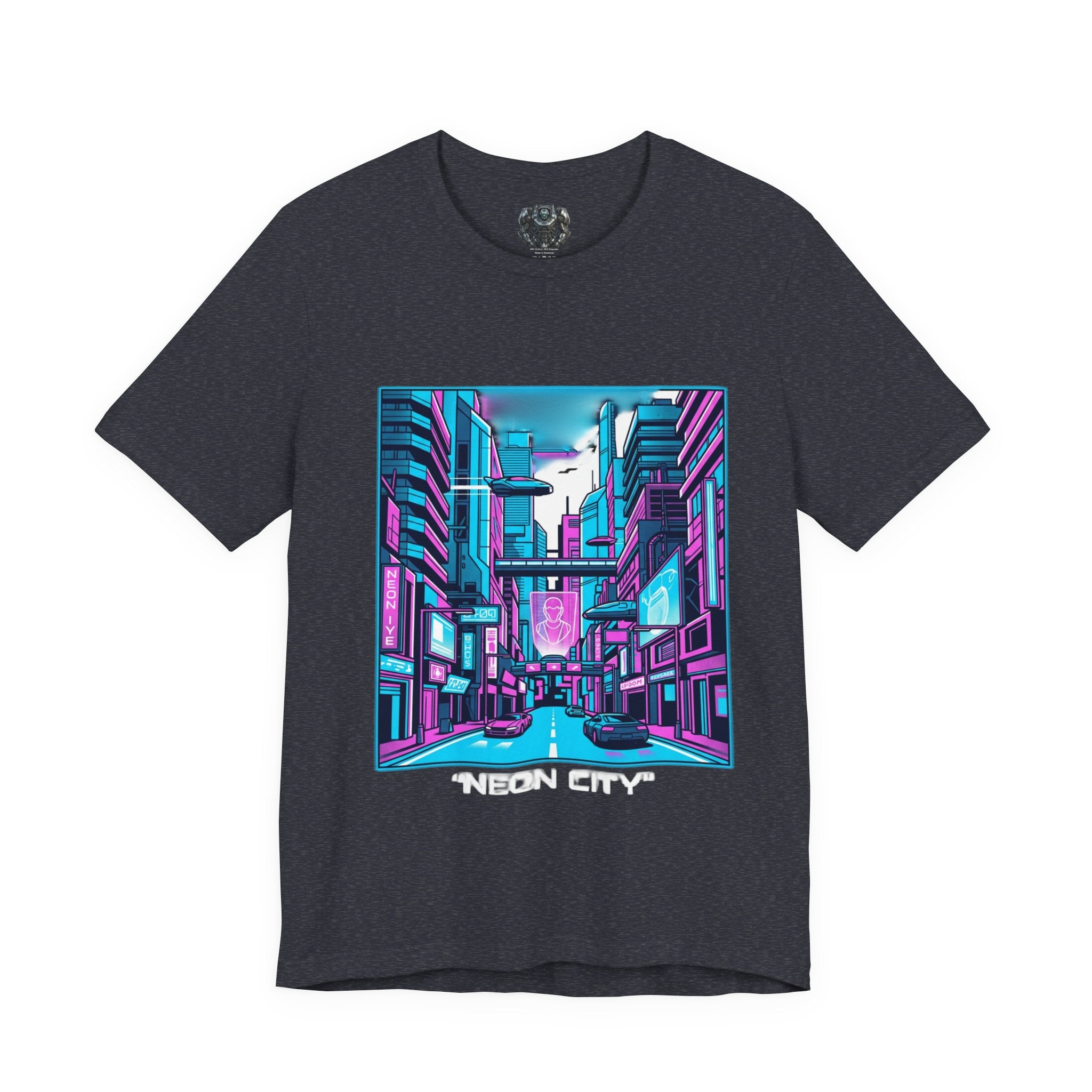 Cyber City Neon Tee — Retro Futuristic Streetwear Graphic T-Shirt