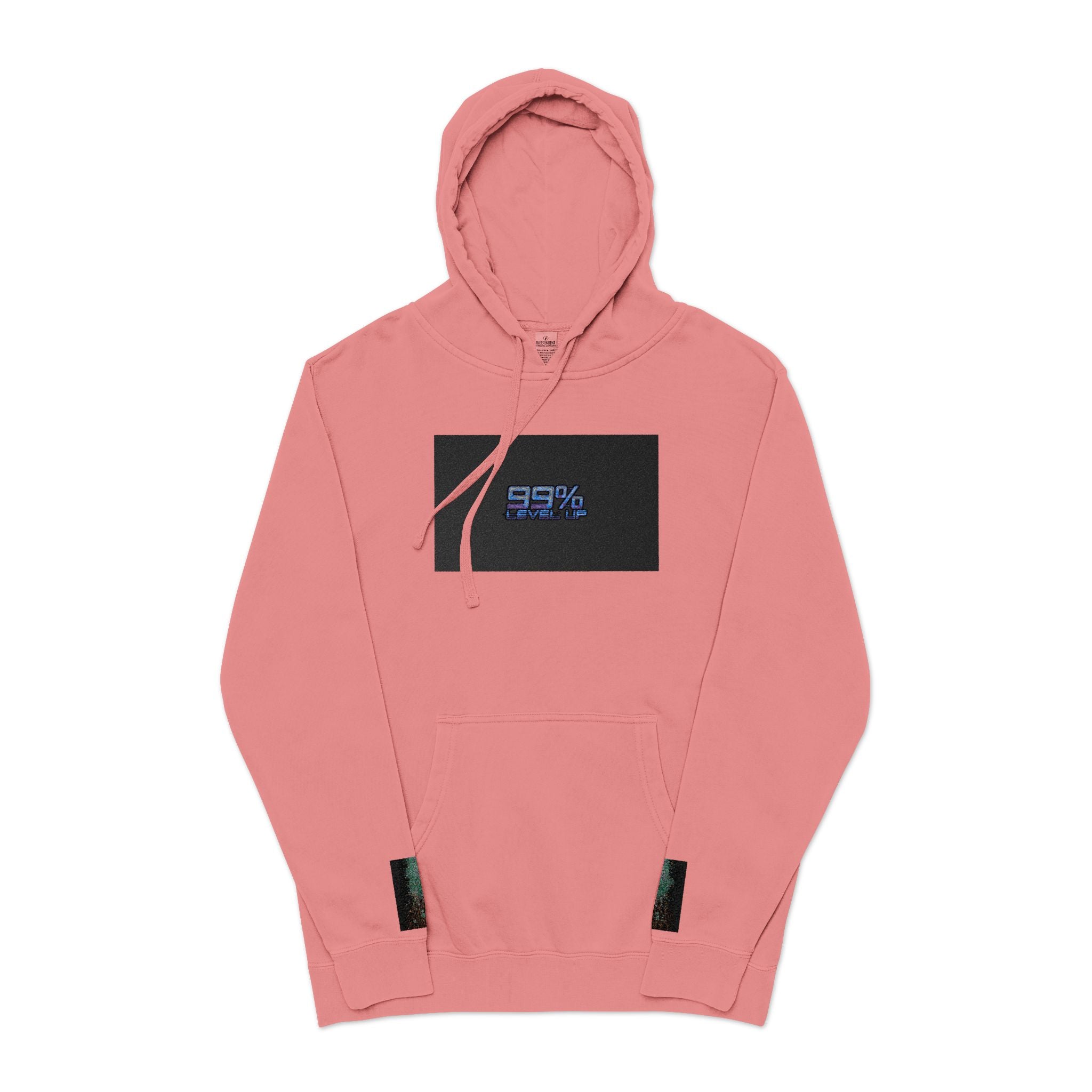 Pigment-Dyed Hoodie — Retro Blue Cassette Neon Cyberpunk Pullover