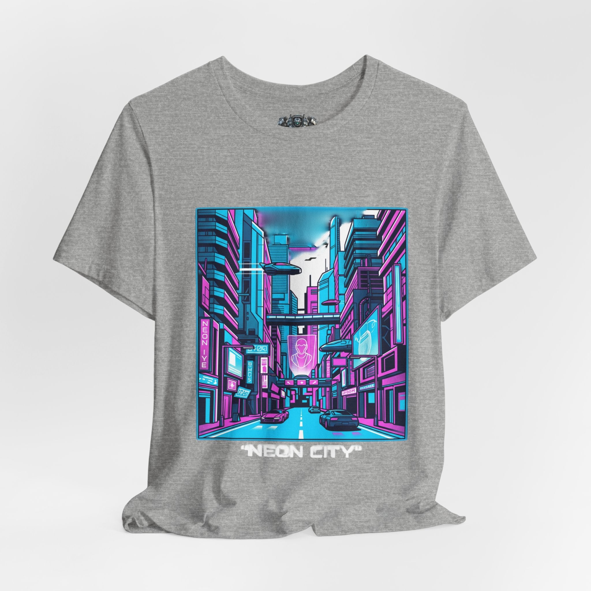 Cyber City Neon Tee — Retro Futuristic Streetwear Graphic T-Shirt