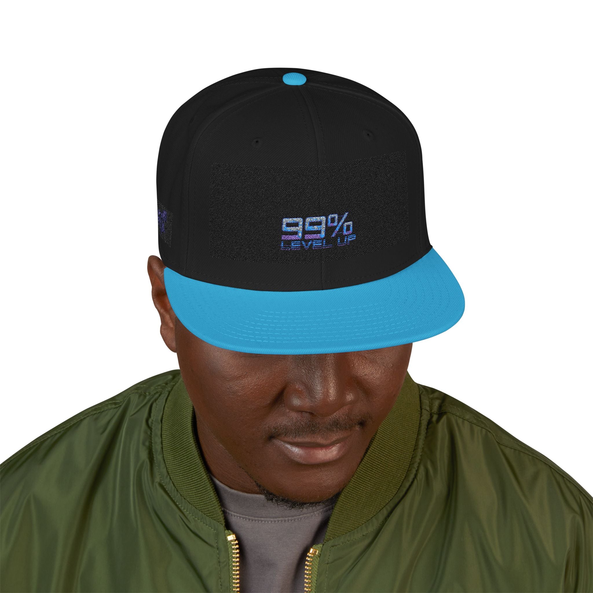 Neon Grid Snapback — Cyberpunk Embroidered Street Cap