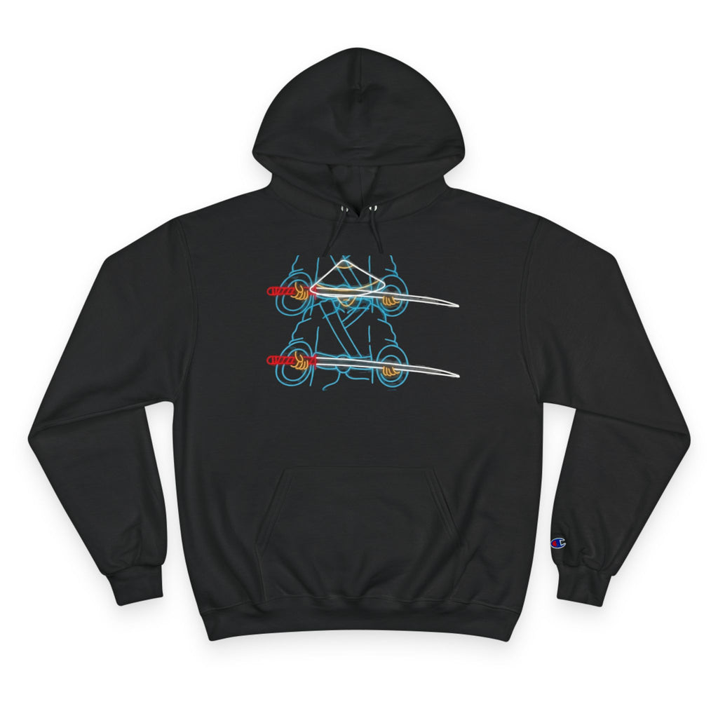 Skateboard Neon Lines Hoodie – Retro Skate Graphic Champion Sweatshirt