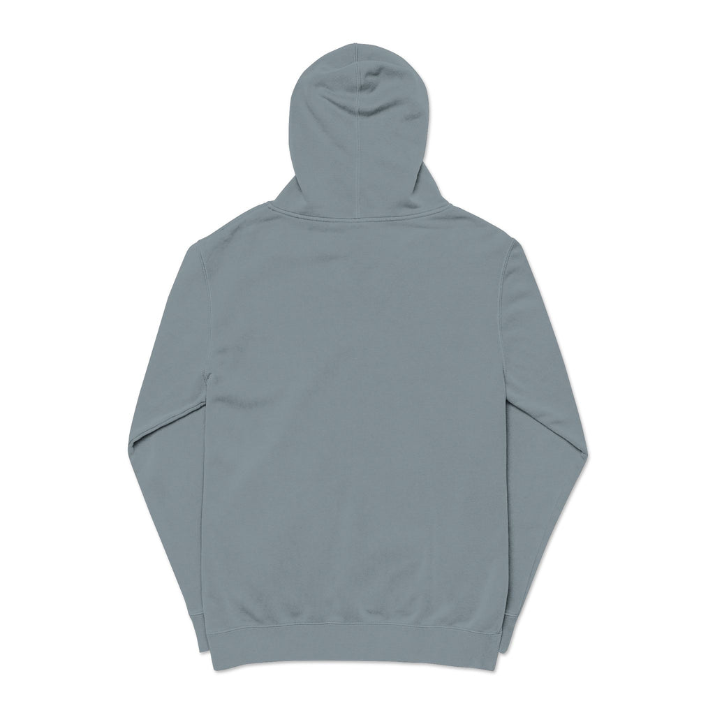 Pigment-Dyed Hoodie — Retro Blue Cassette Neon Cyberpunk Pullover