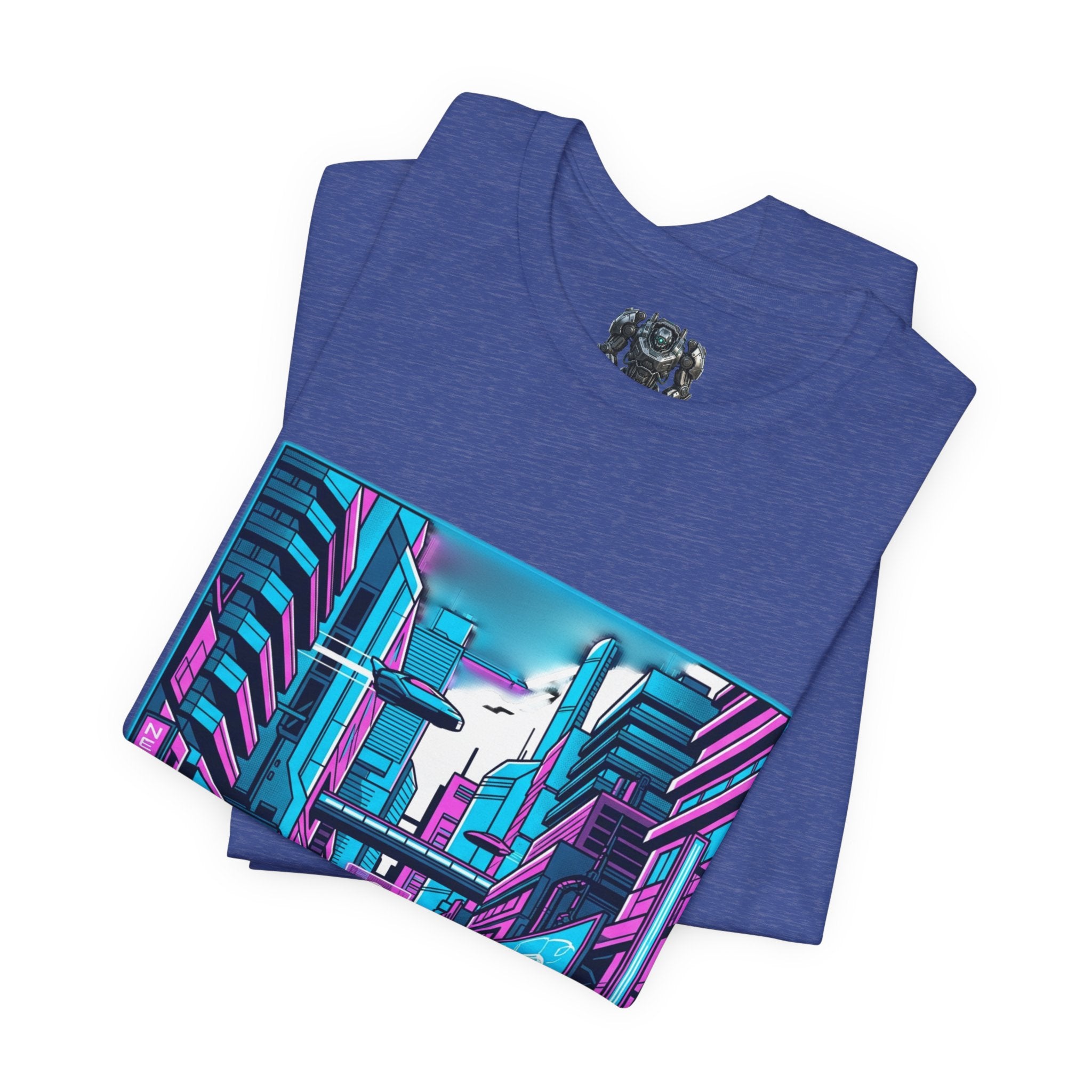 Cyber City Neon Tee — Retro Futuristic Streetwear Graphic T-Shirt
