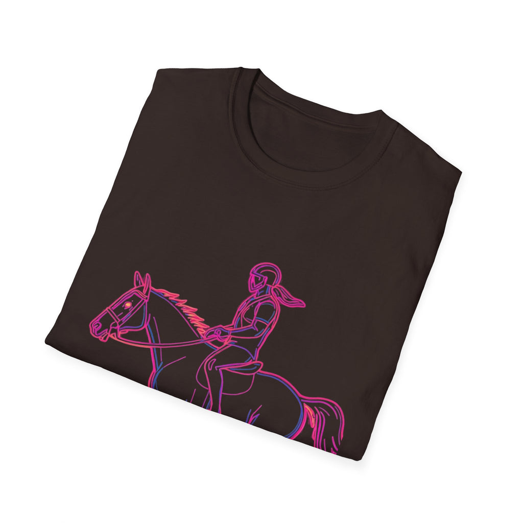 Neon Rider T-Shirt — Pink Horse Front & “99% Level Up” Retro Back