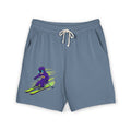 Ski Racer Fleece Sweat Shorts — Retro Neon Skiing Graphic