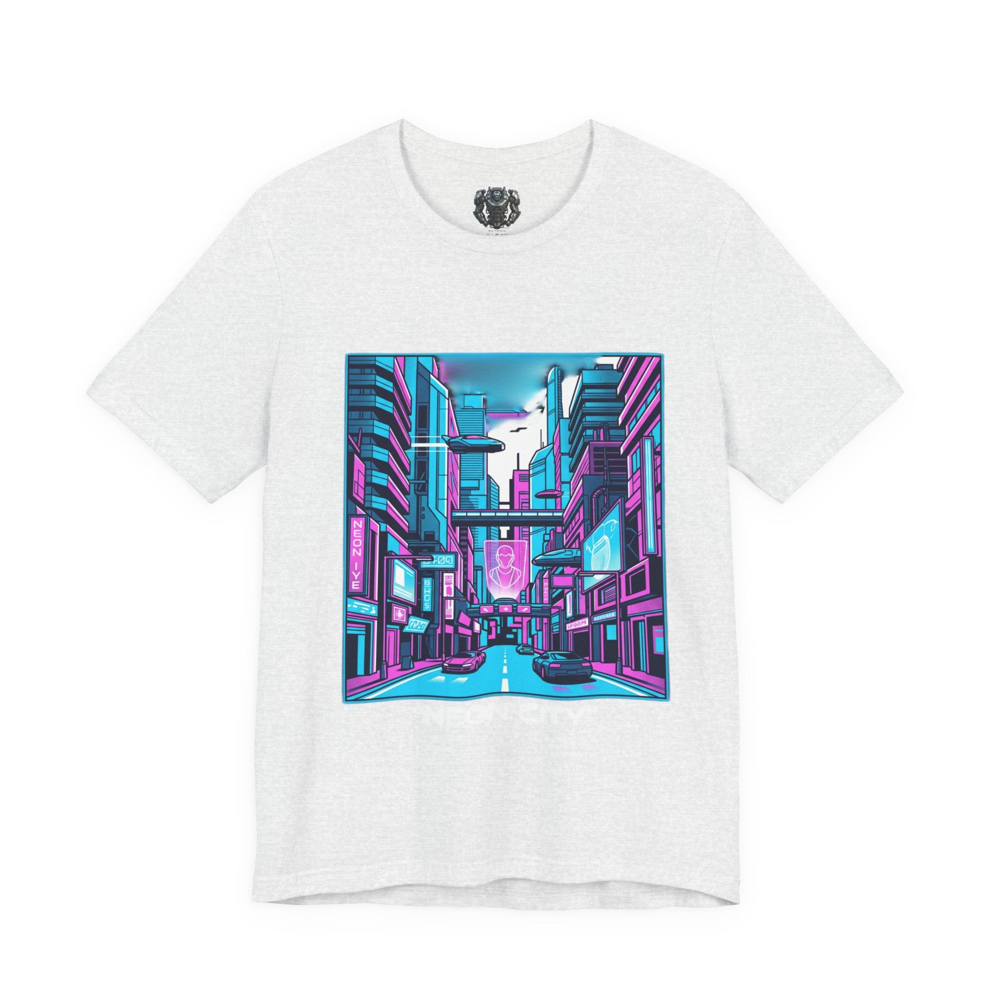 Cyber City Neon Tee — Retro Futuristic Streetwear Graphic T-Shirt