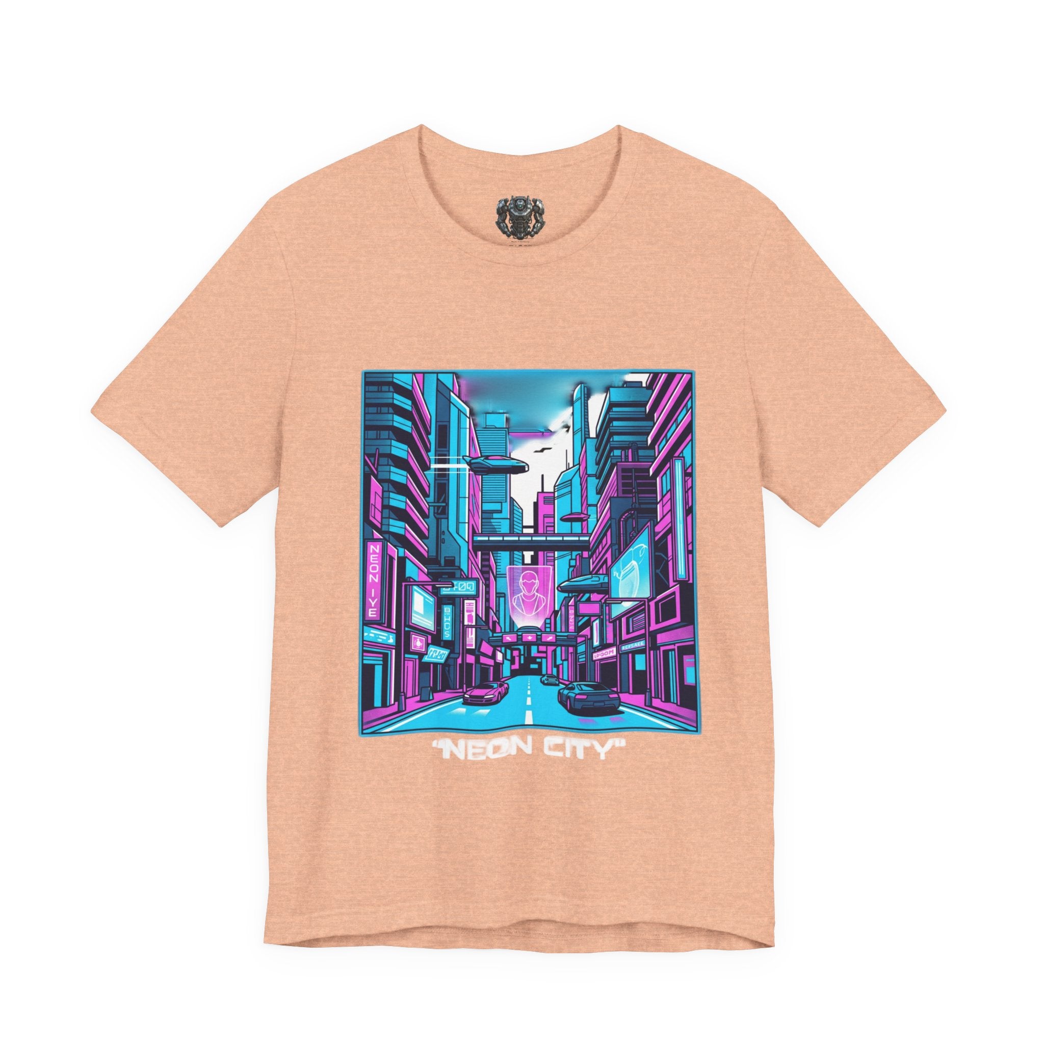 Cyber City Neon Tee — Retro Futuristic Streetwear Graphic T-Shirt