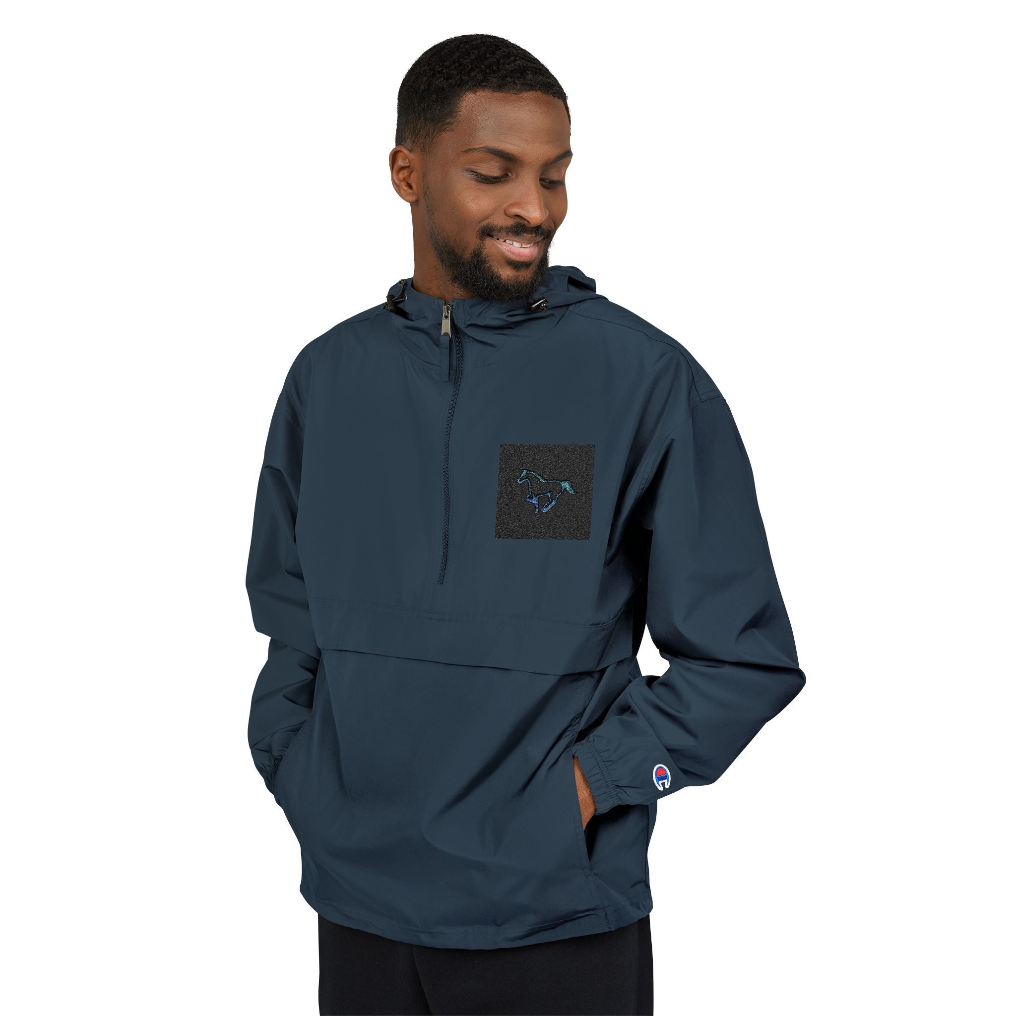 Champion Packable Anorak Jacket — Neon Cyberpunk Unisex Windbreaker