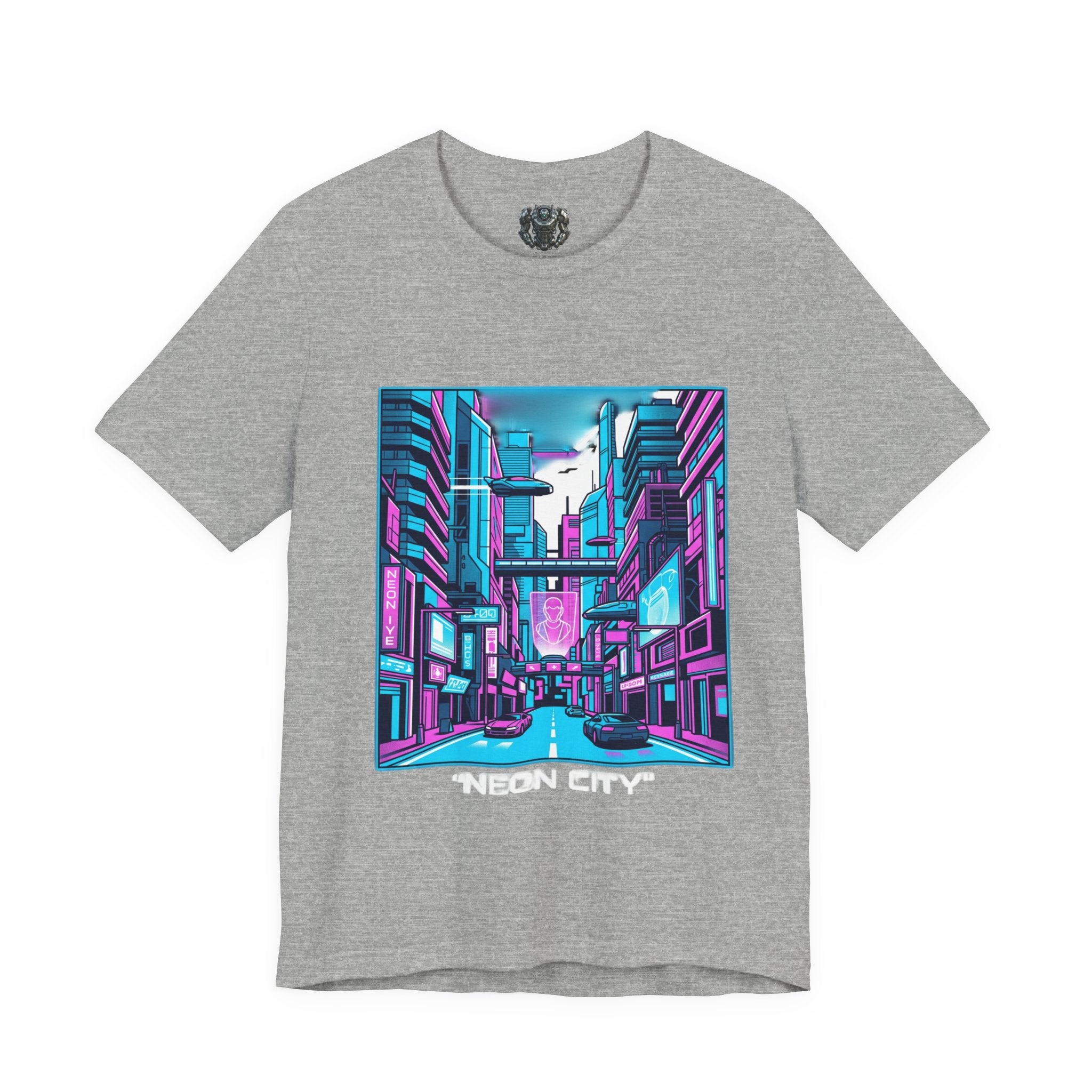 Cyber City Neon Tee — Retro Futuristic Streetwear Graphic T-Shirt