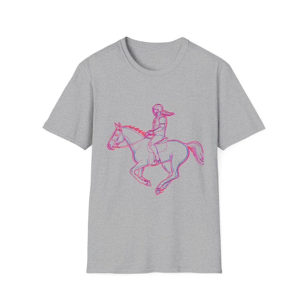 Neon Rider T-Shirt — Pink Horse Front & “99% Level Up” Retro Back