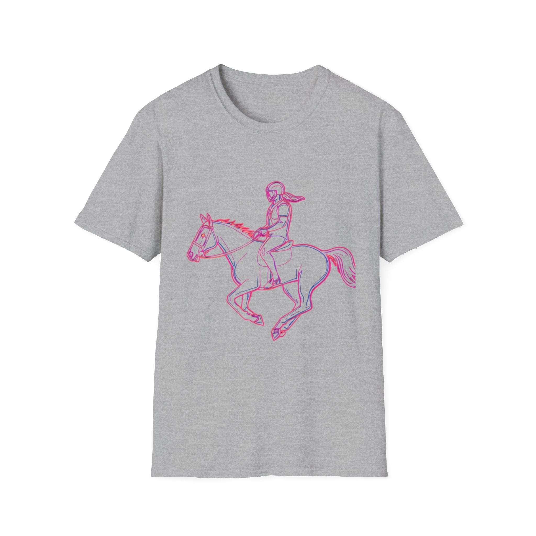 Neon Rider T-Shirt — Pink Horse Front & “99% Level Up” Retro Back