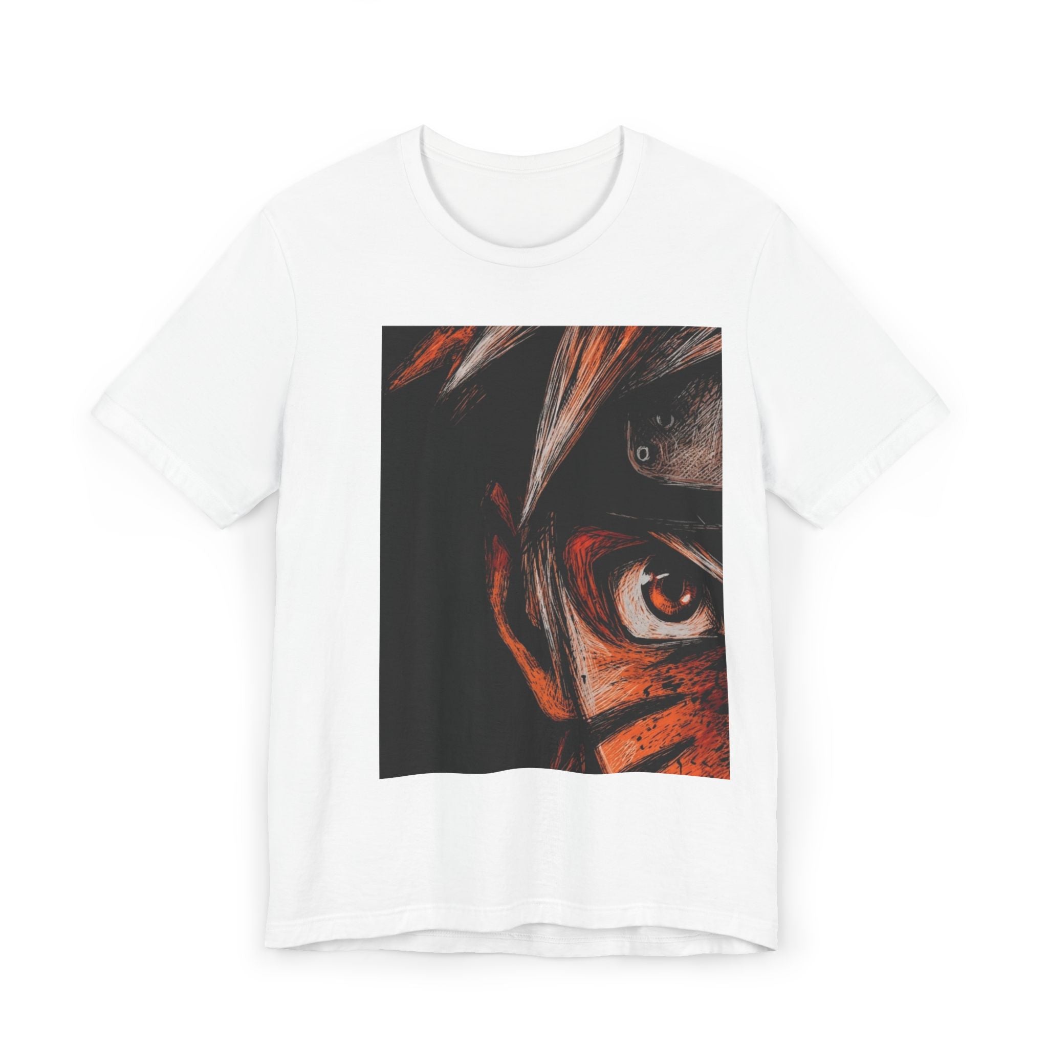 Anime Eye Portrait T-Shirt — Intense Ninja Gaze Graphic Tee