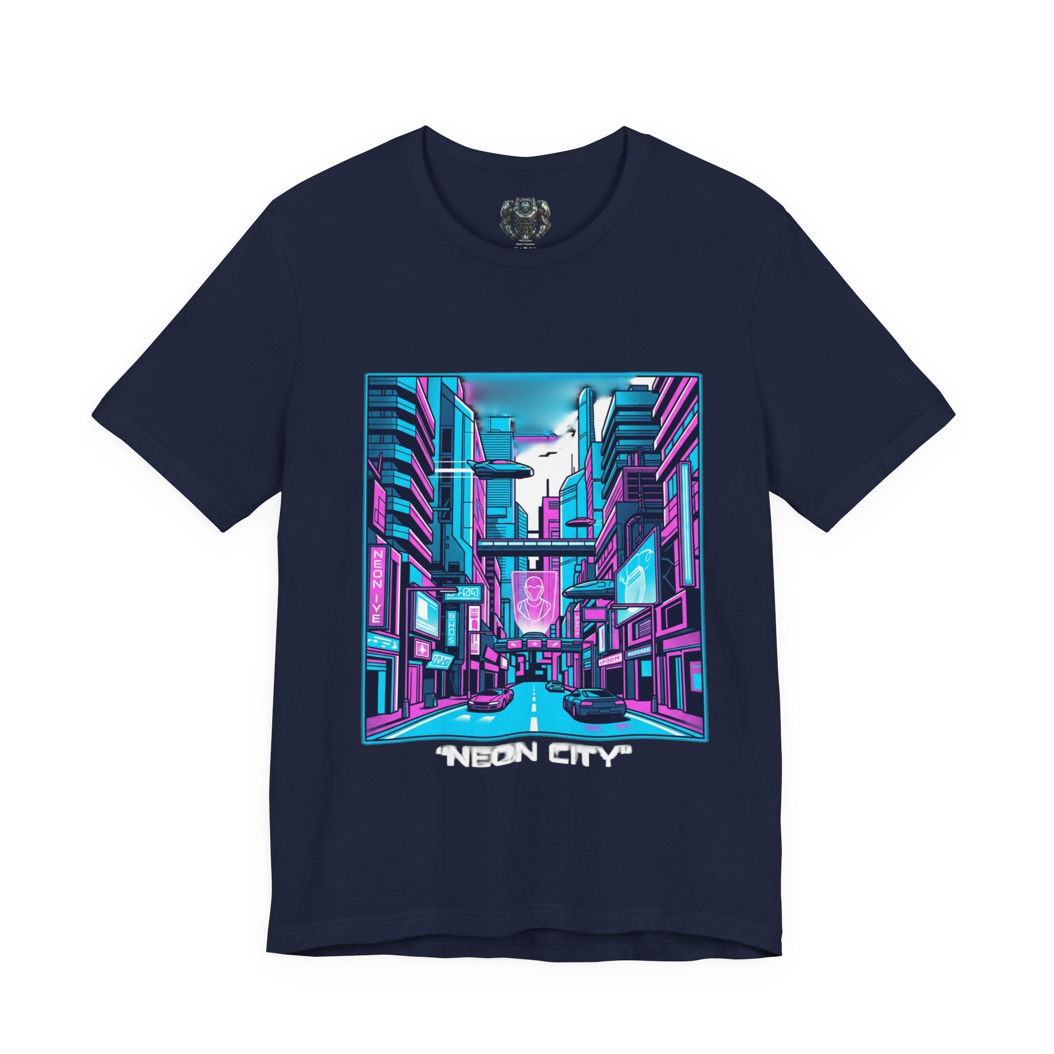 Cyber City Neon Tee — Retro Futuristic Streetwear Graphic T-Shirt